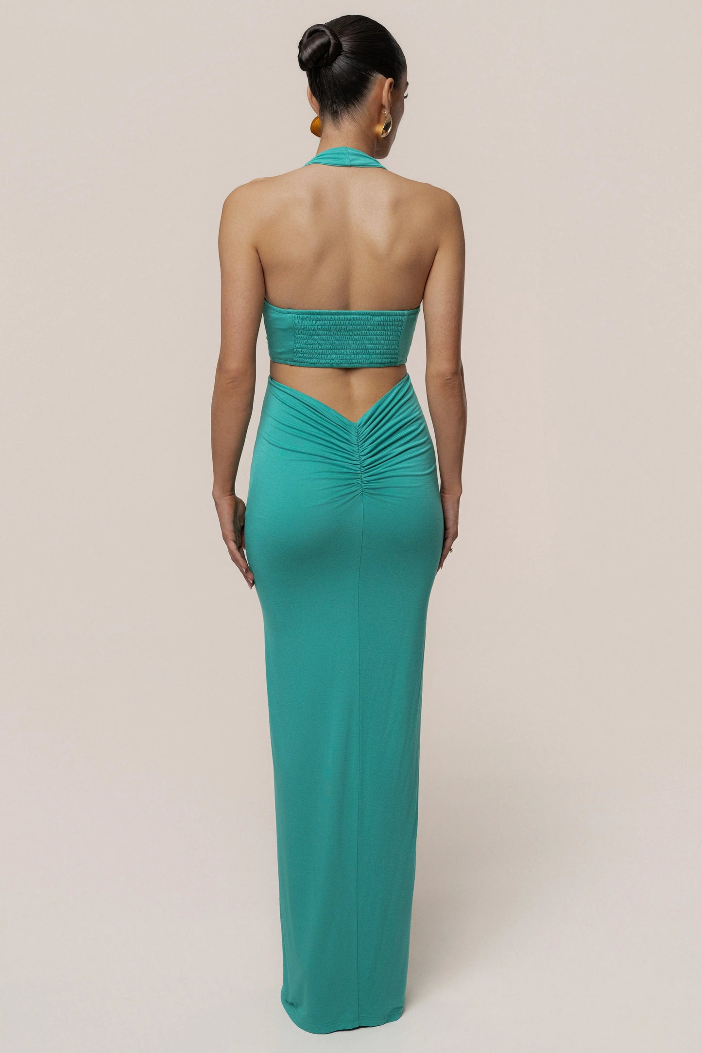 Teal Grand Evening Maxi Dress