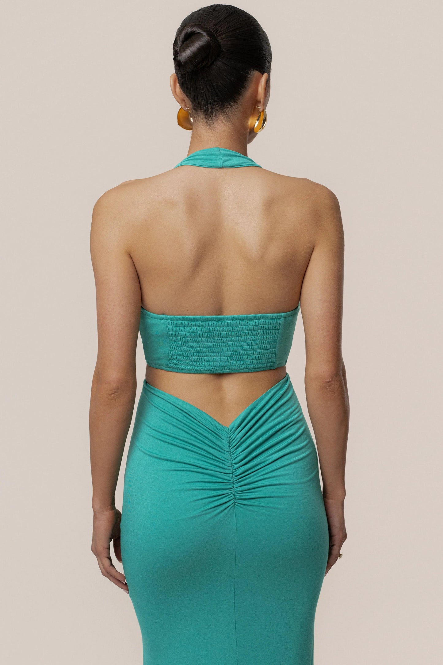 Teal Grand Evening Maxi Dress