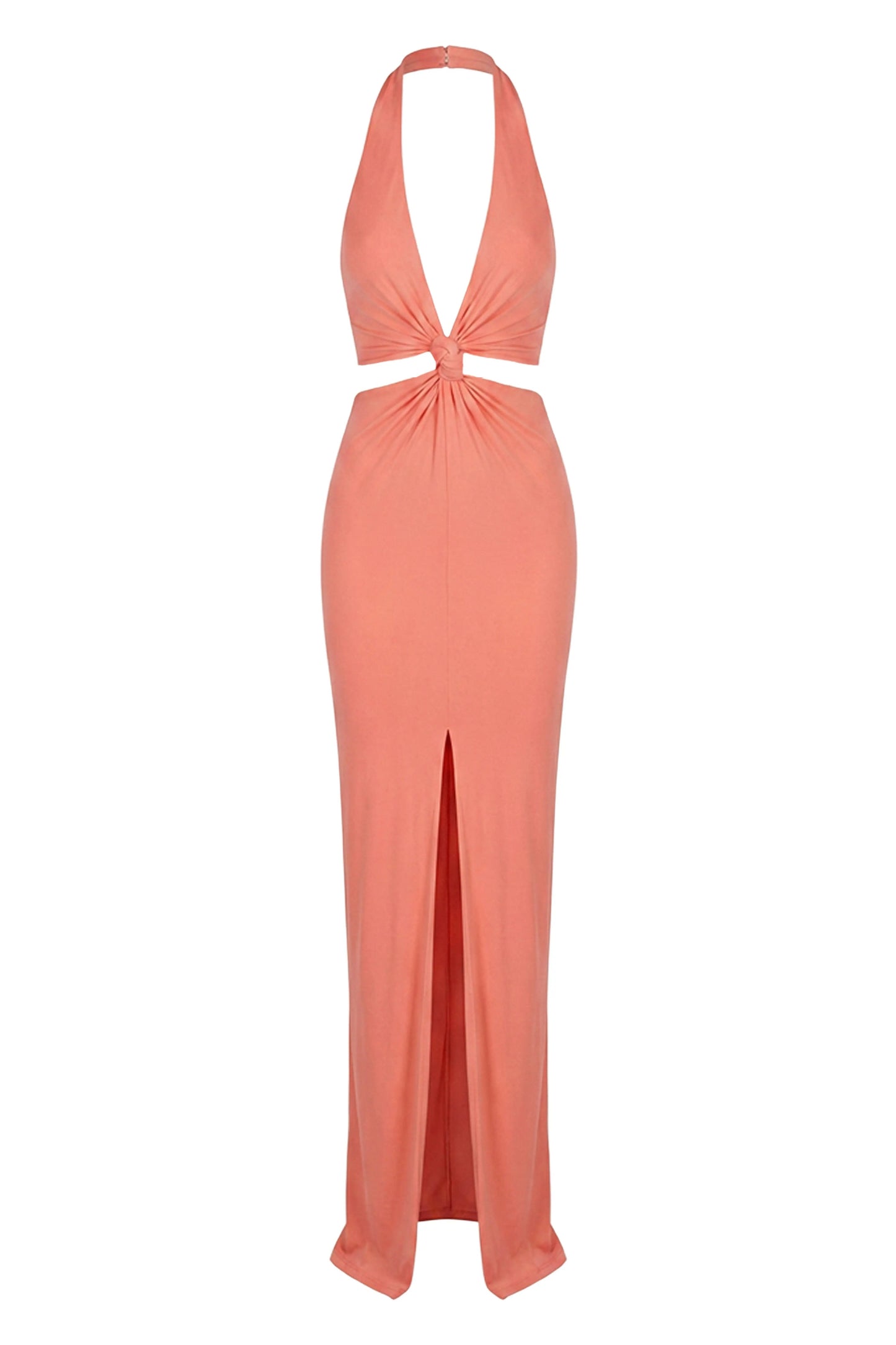 Coral Grand Evening Maxi Dress