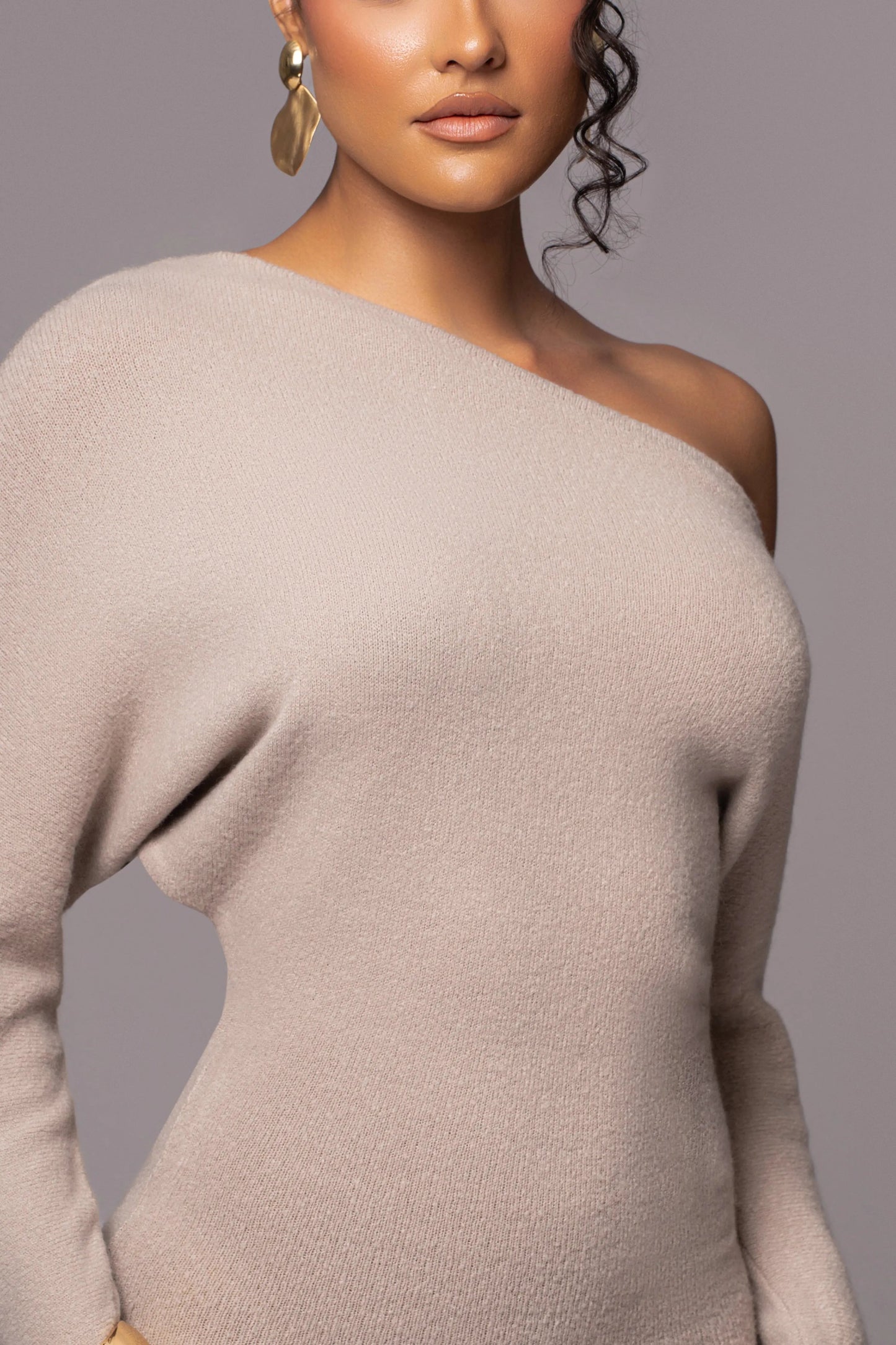Beige Maddux Asymmetrical Maxi Dress