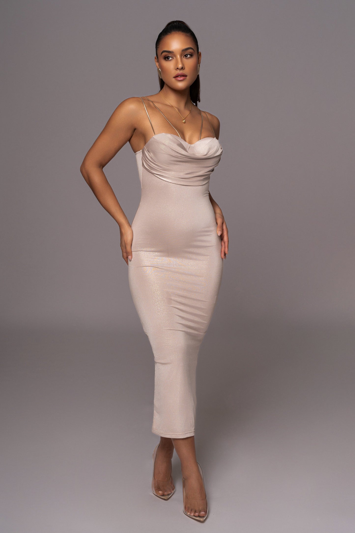 Champagne Visions Of You Midi Dress
