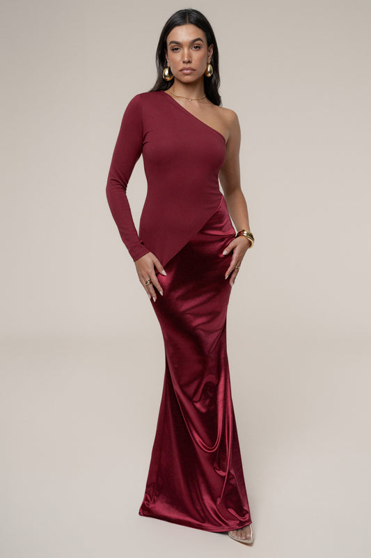Burgundy Look Of Desire Maxi Dress