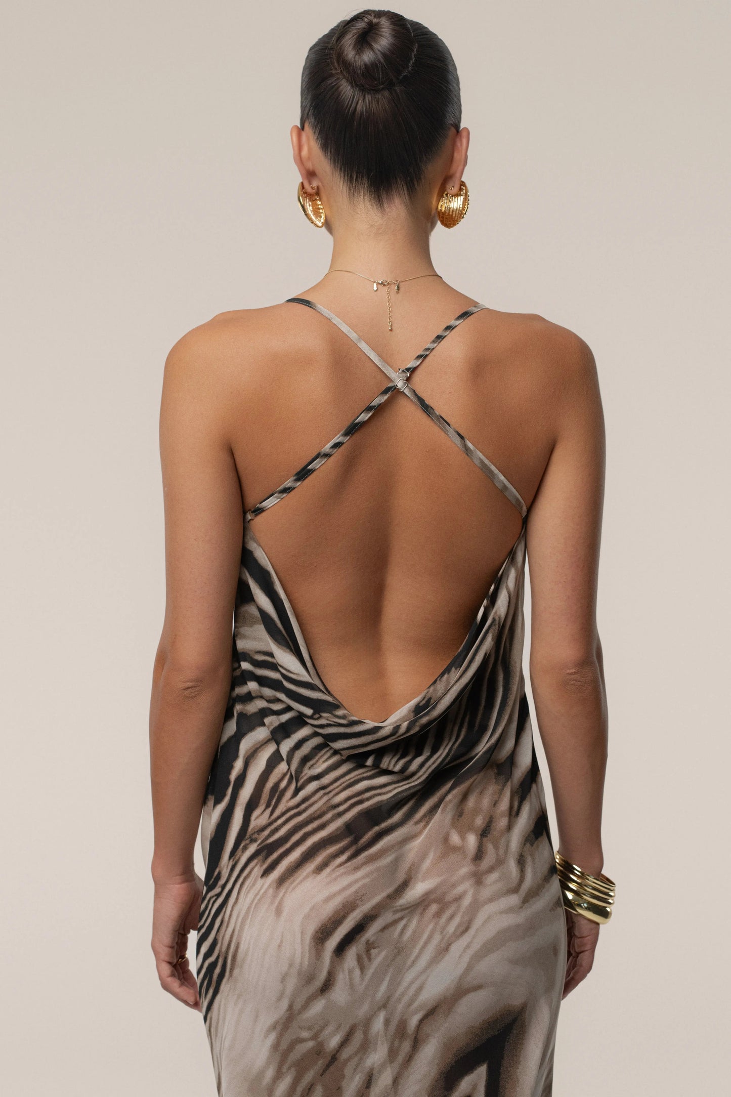 Brown Zebra Print Infinite Journey Maxi Dress