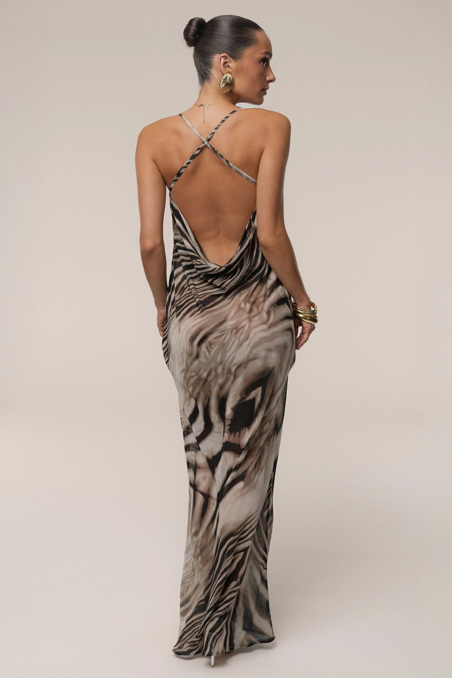 Brown Zebra Print Infinite Journey Maxi Dress
