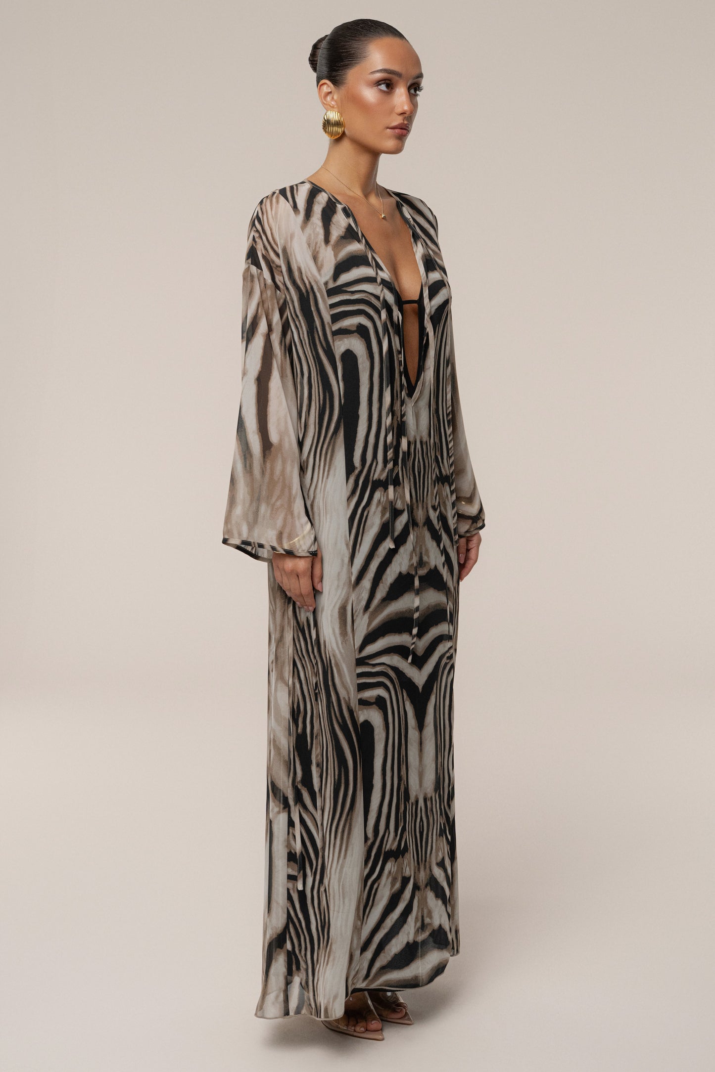 Brown Zebra Print New Vista Maxi Dress