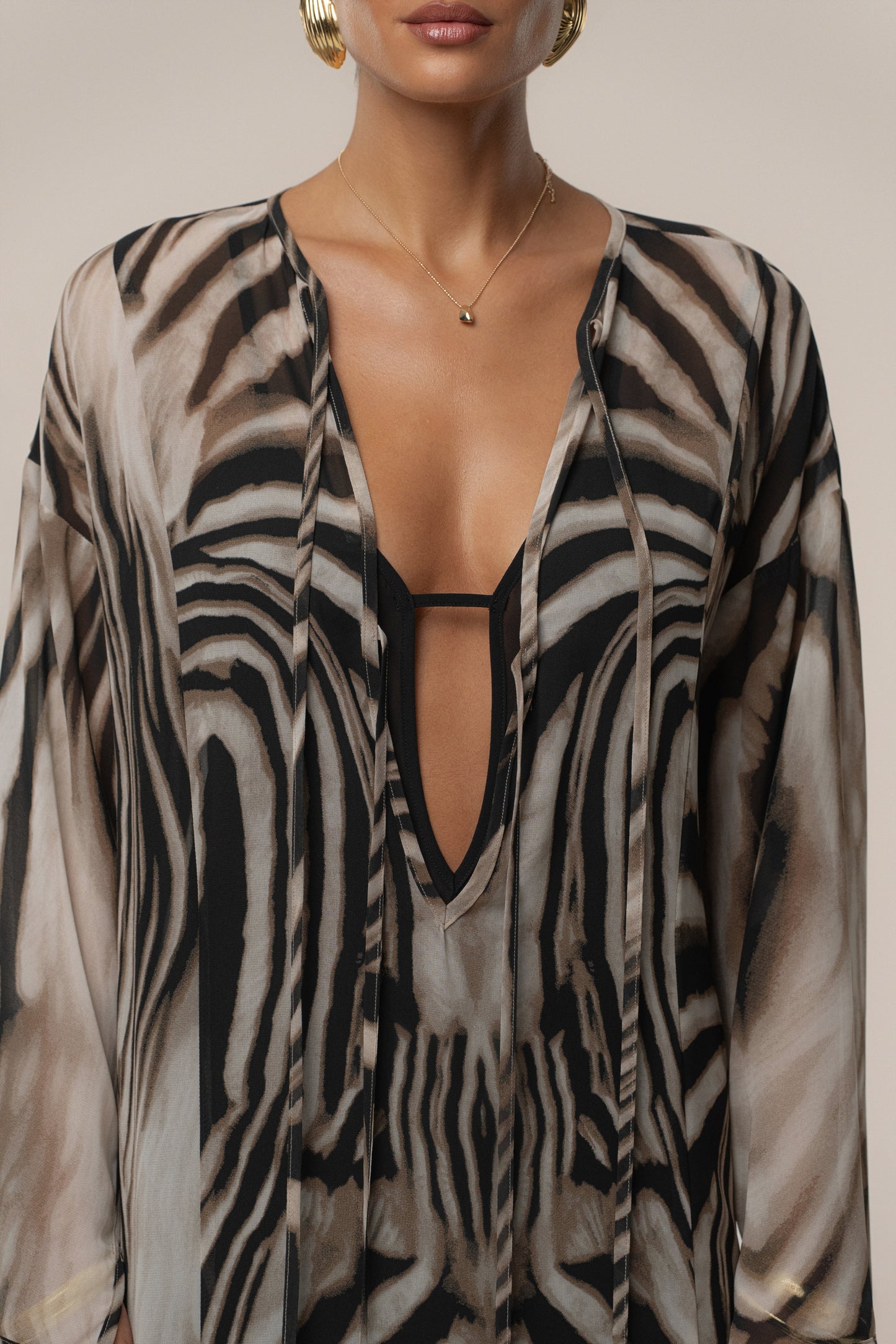 Brown Zebra Print New Vista Maxi Dress