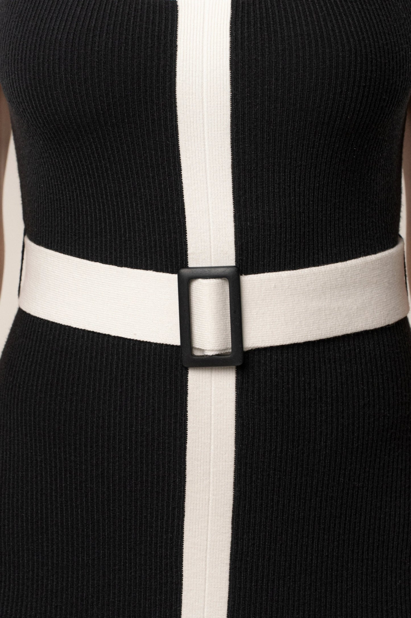 Black/Ivory Belted Cami Maxi Dress
