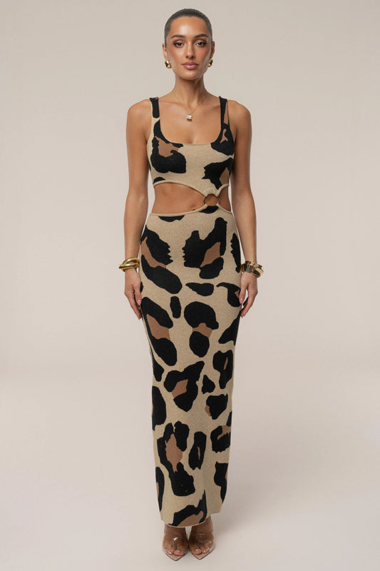 Leopard Zahara Print Maxi Dress