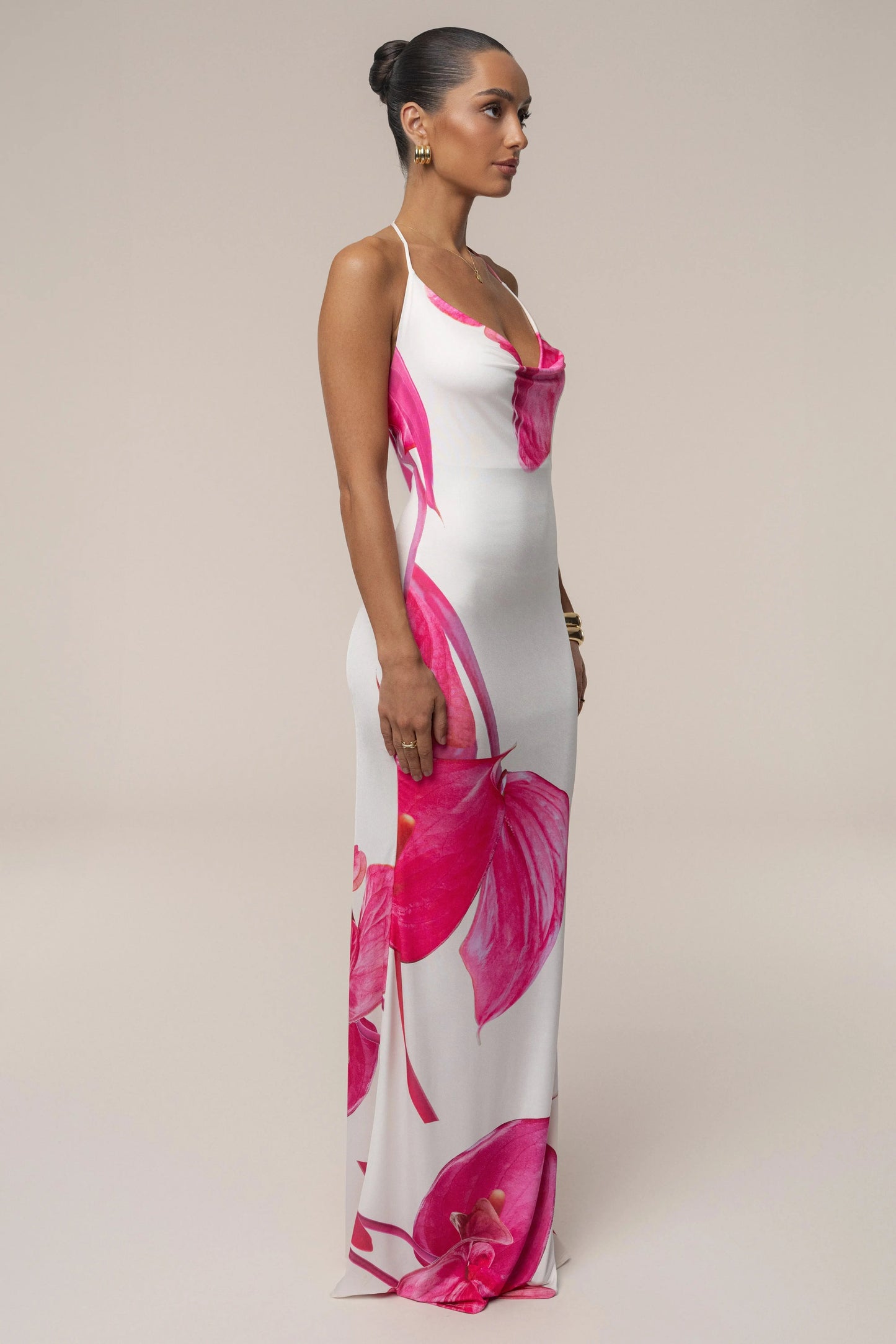 Ivory Midsummer Cowl Neck Dress