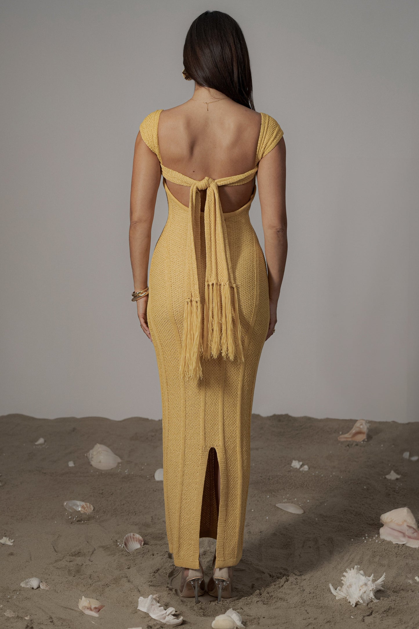 Yellow Blanca Strapless Maxi Dress