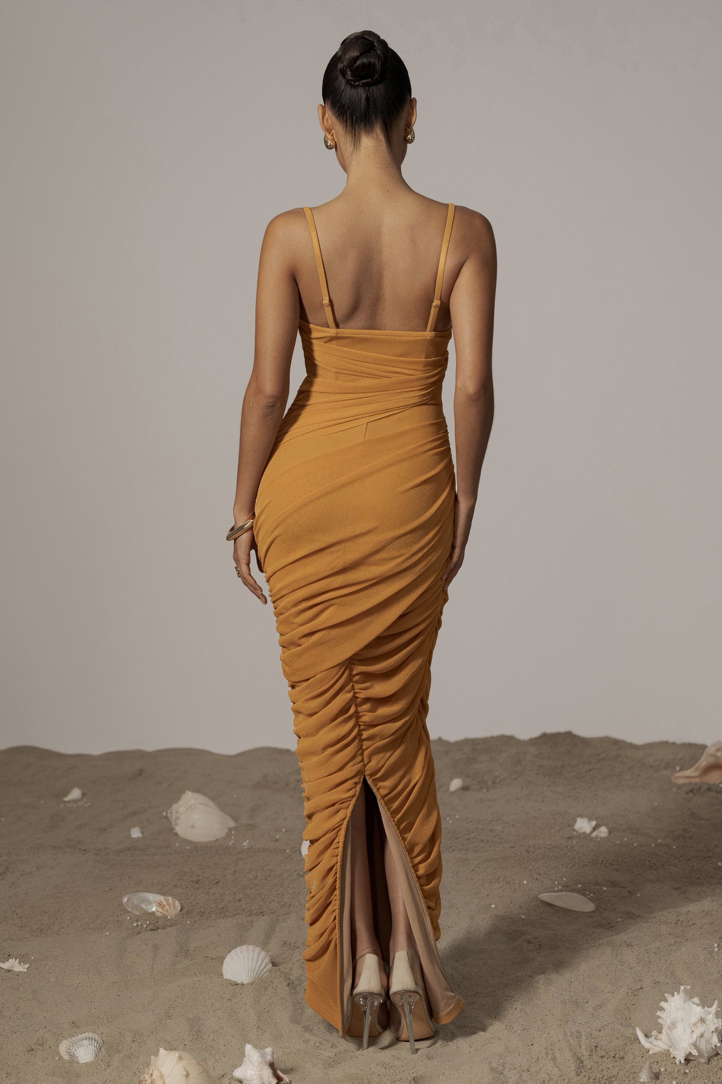 Yellow Catalina Lurex Knit Maxi Dress
