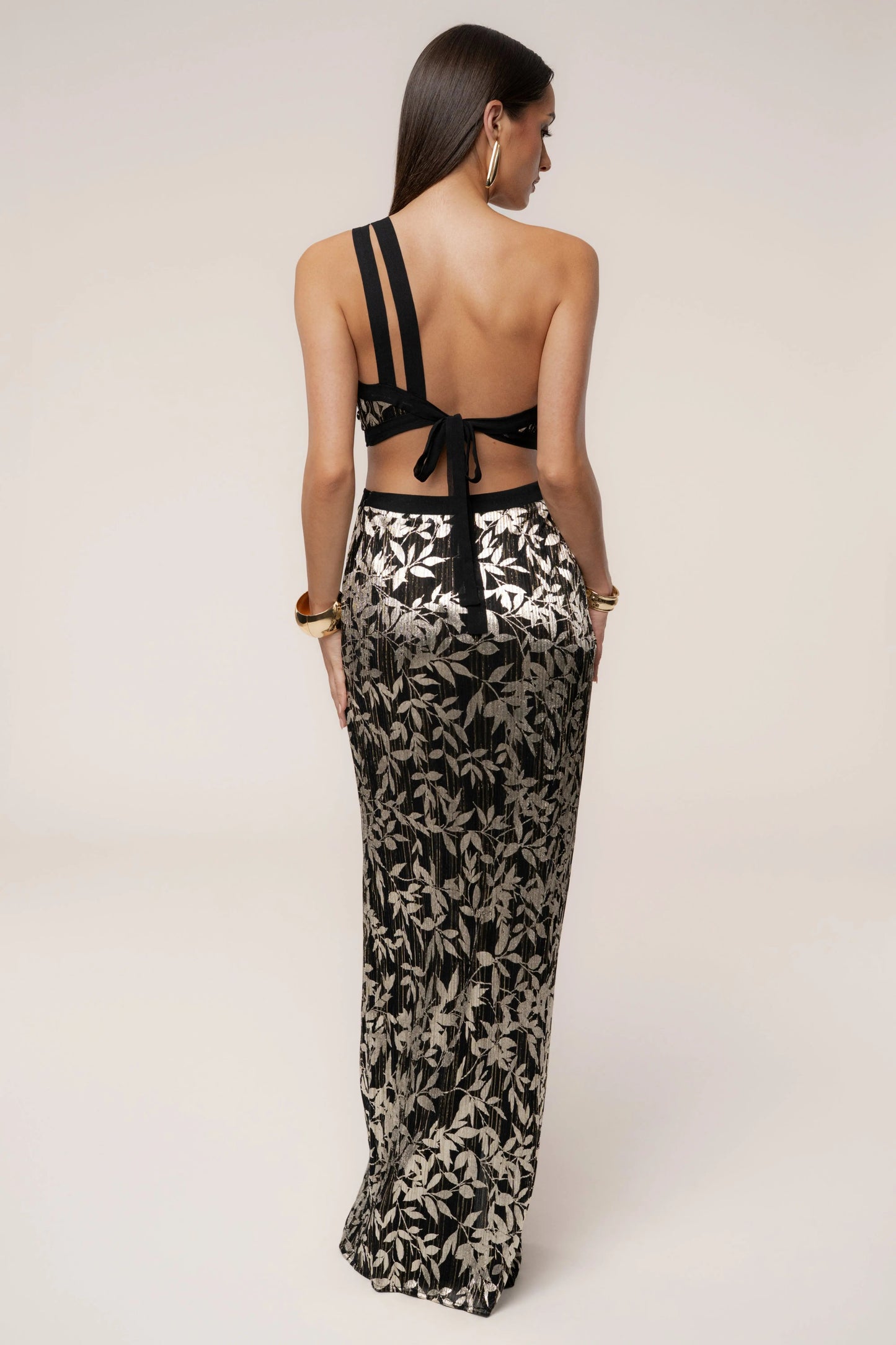 Black One Shoulder Keyhole Dress