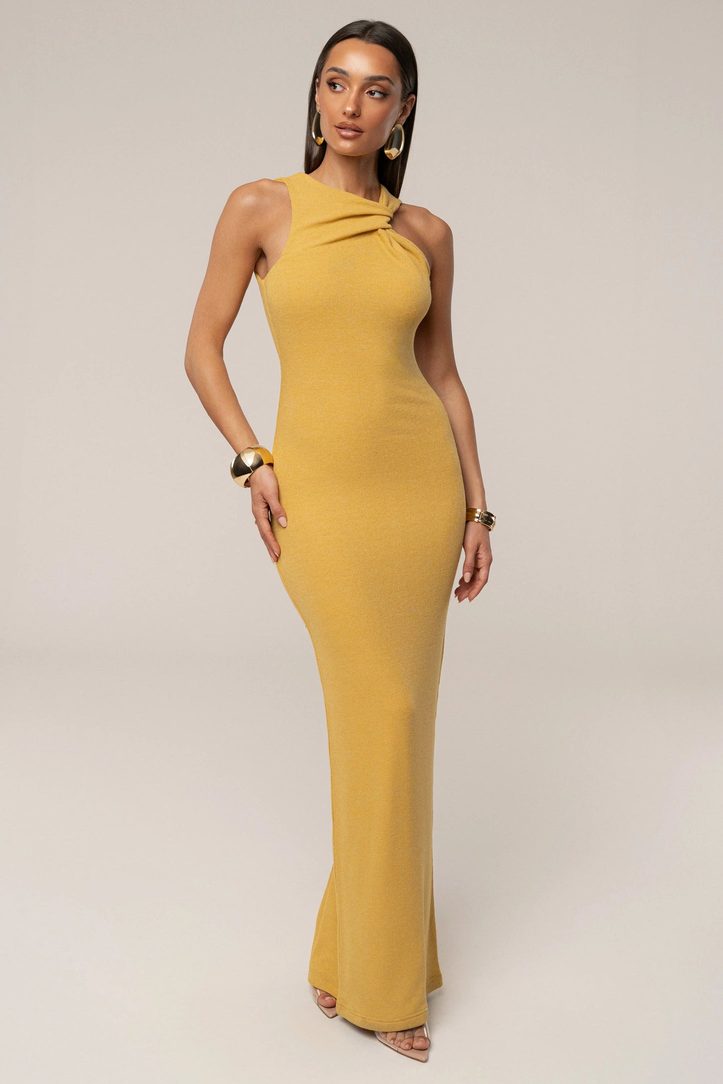 Yellow Alessia Knit Maxi Dress