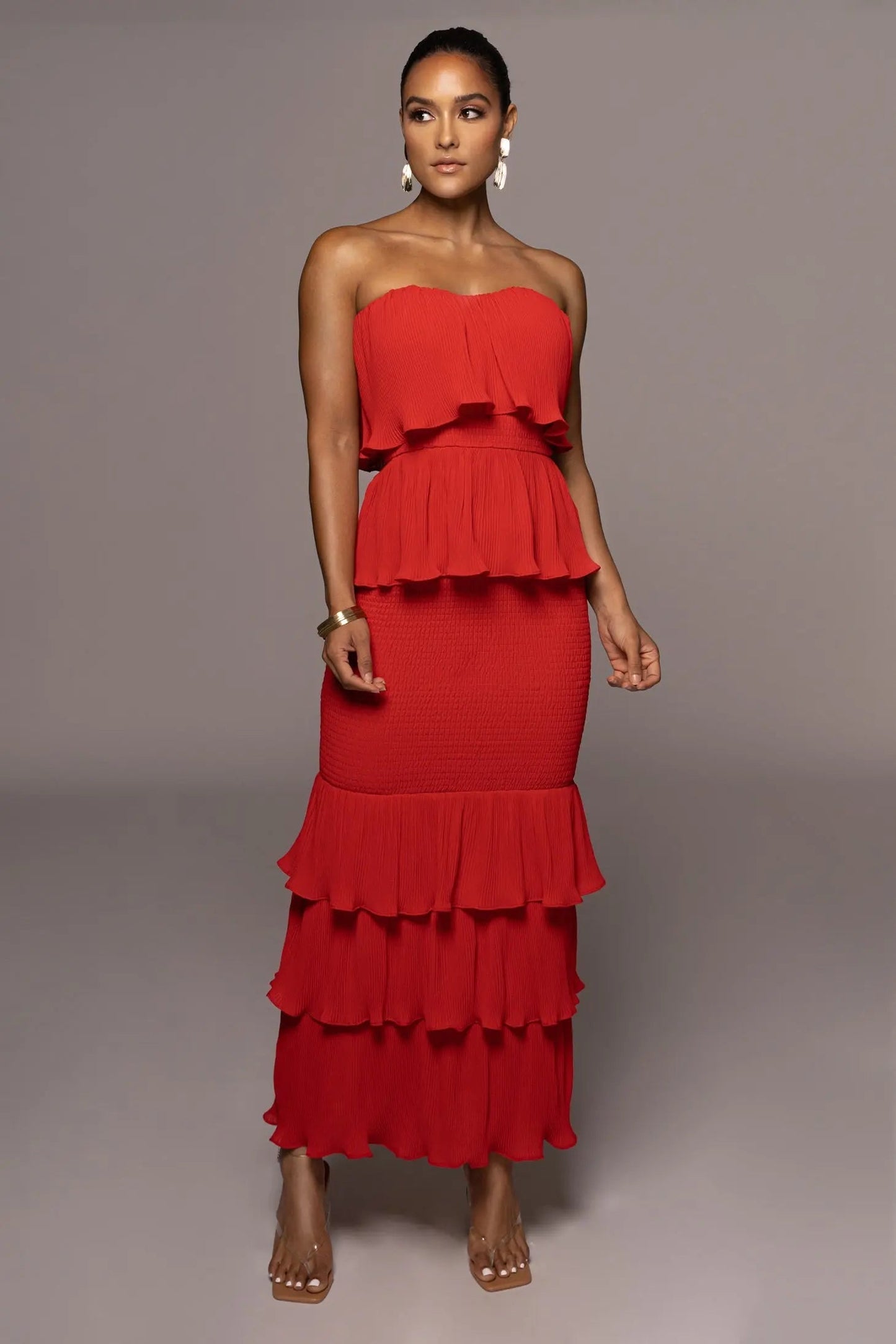 Red Casa Blanca Ruffle Dress