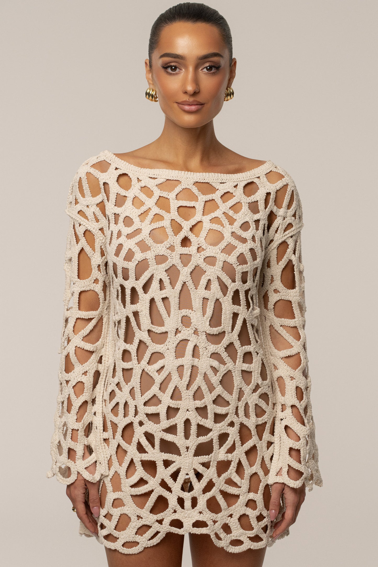 Ecru Seaside Crochet Cover Up