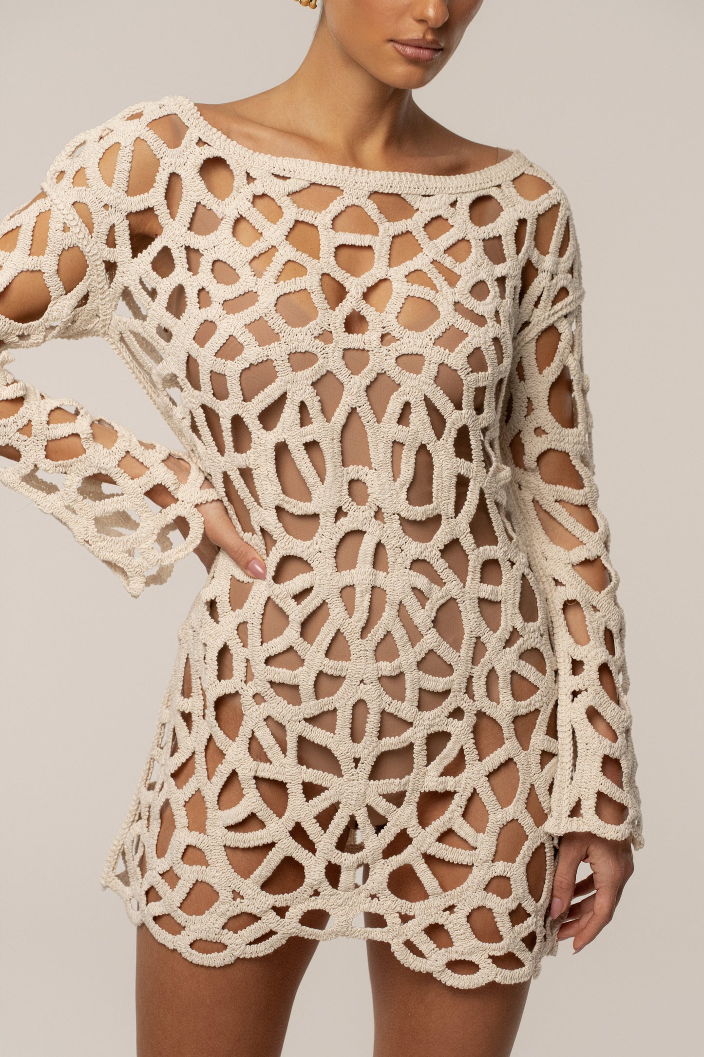 Ecru Seaside Crochet Cover Up