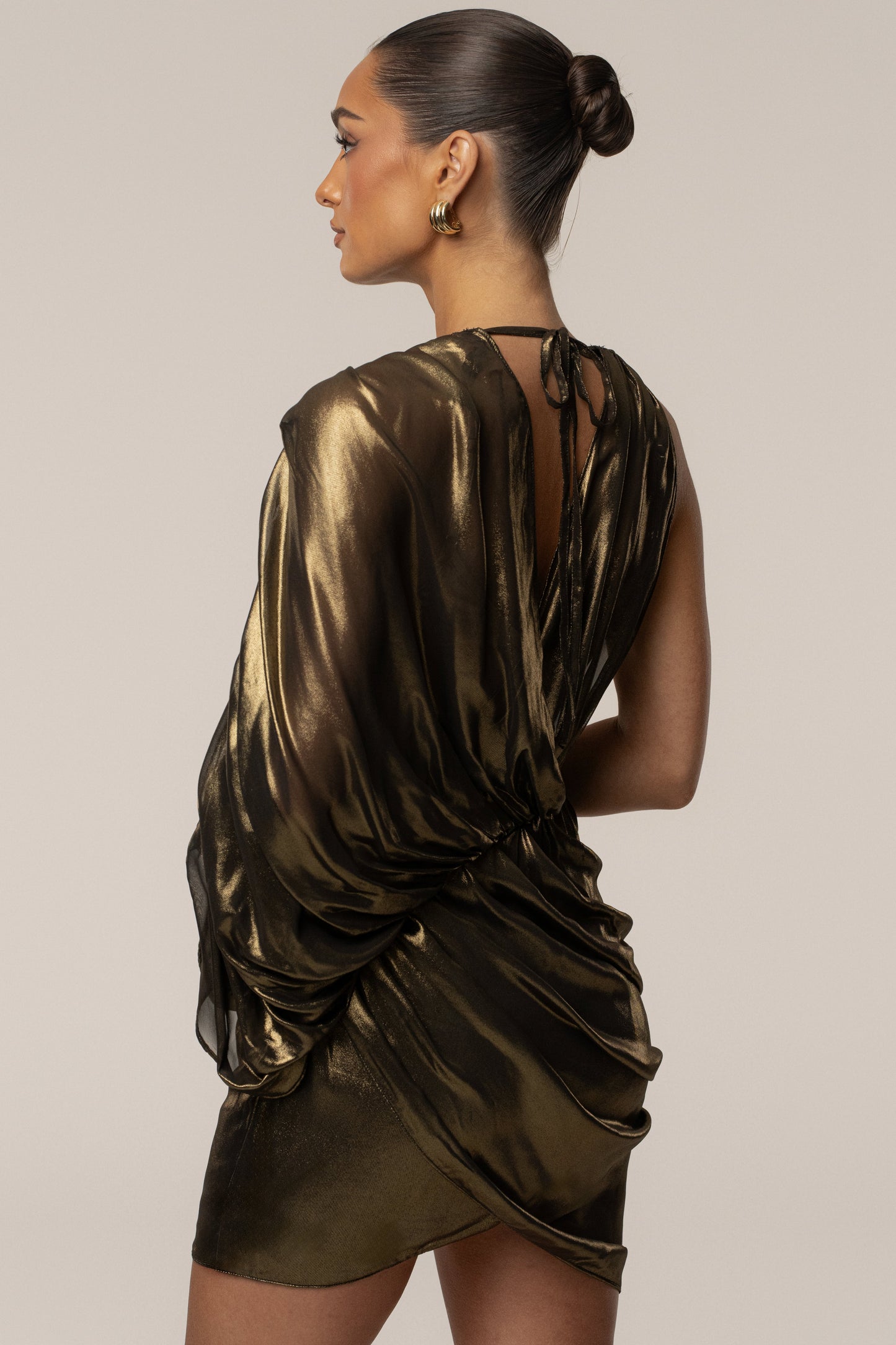 Gold Gleaming Metallic Mini Dress