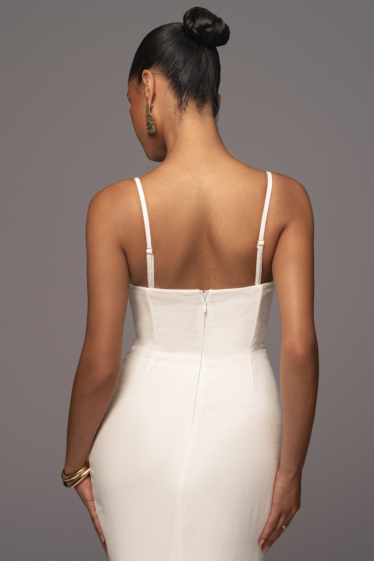 Ivory Private Retreat Linen Dress