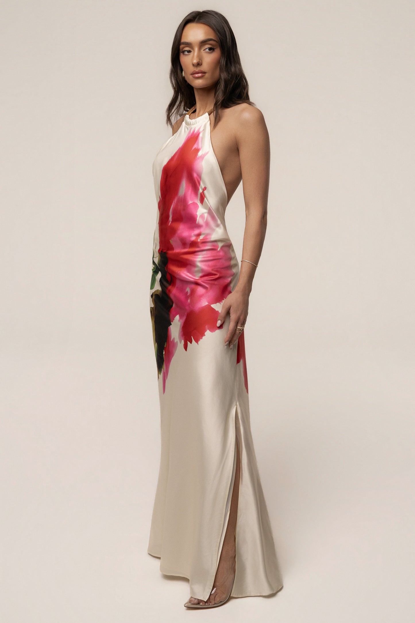 Ivory Print Audrey Maxi Dress
