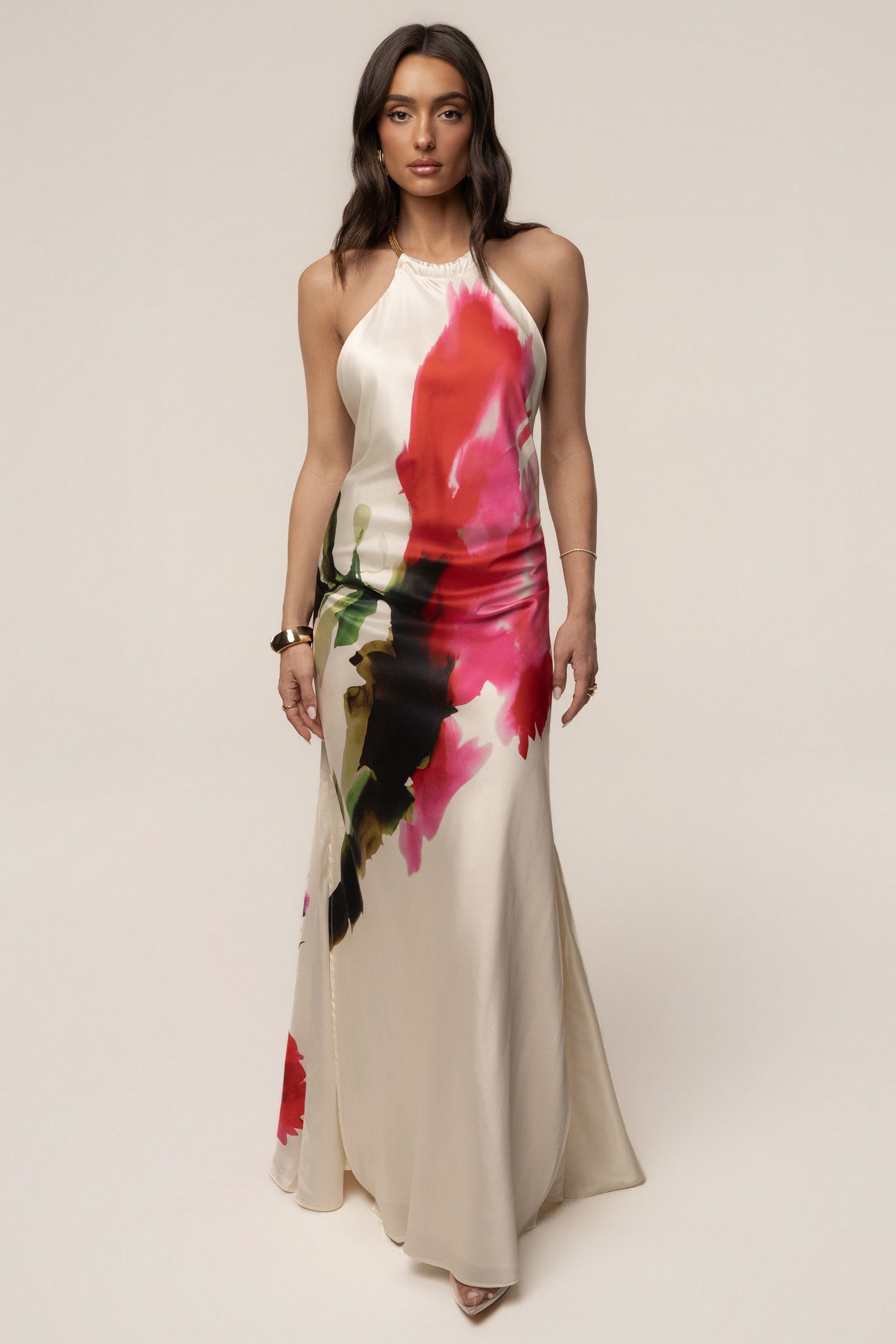 Ivory Print Audrey Maxi Dress