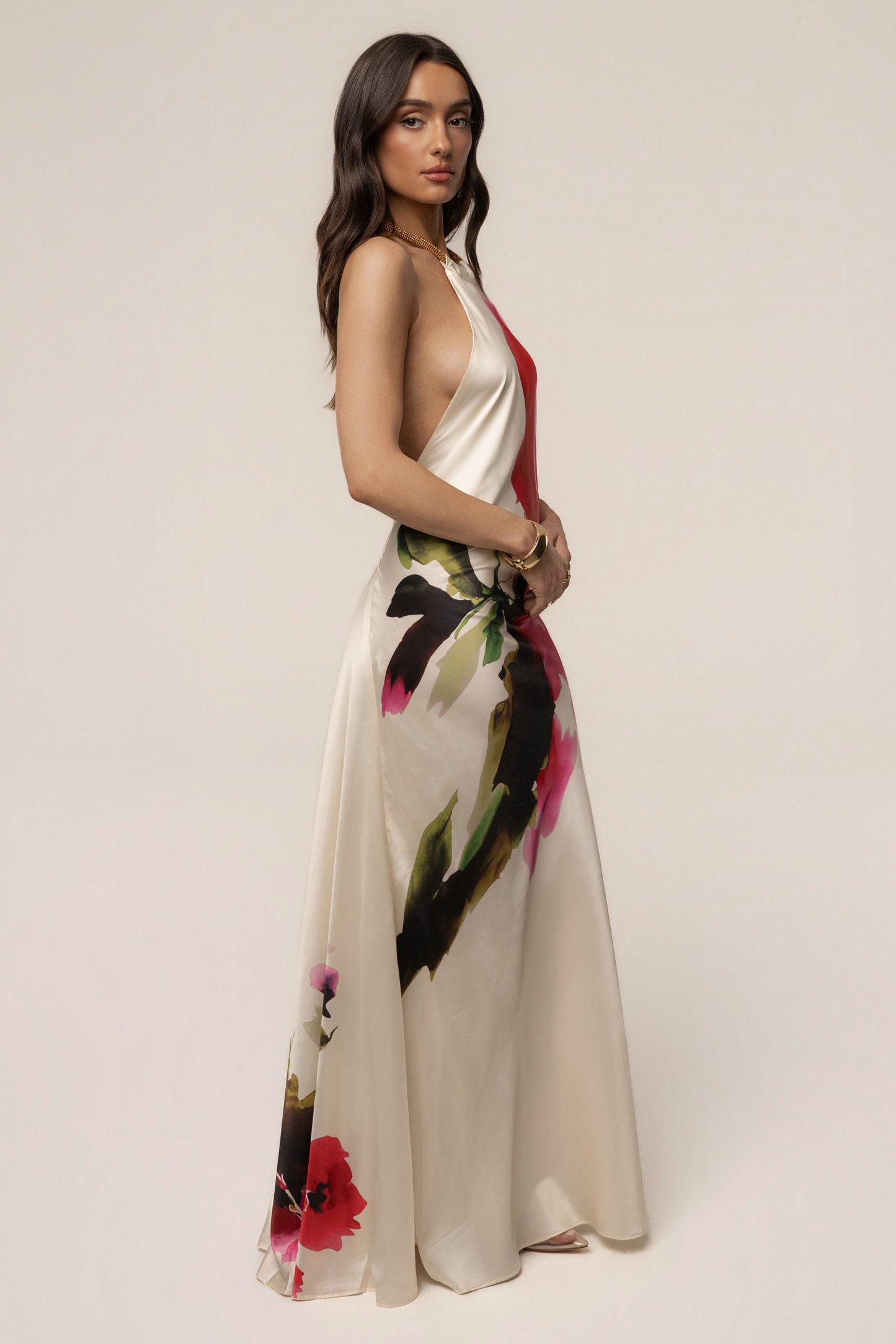 Ivory Print Audrey Maxi Dress