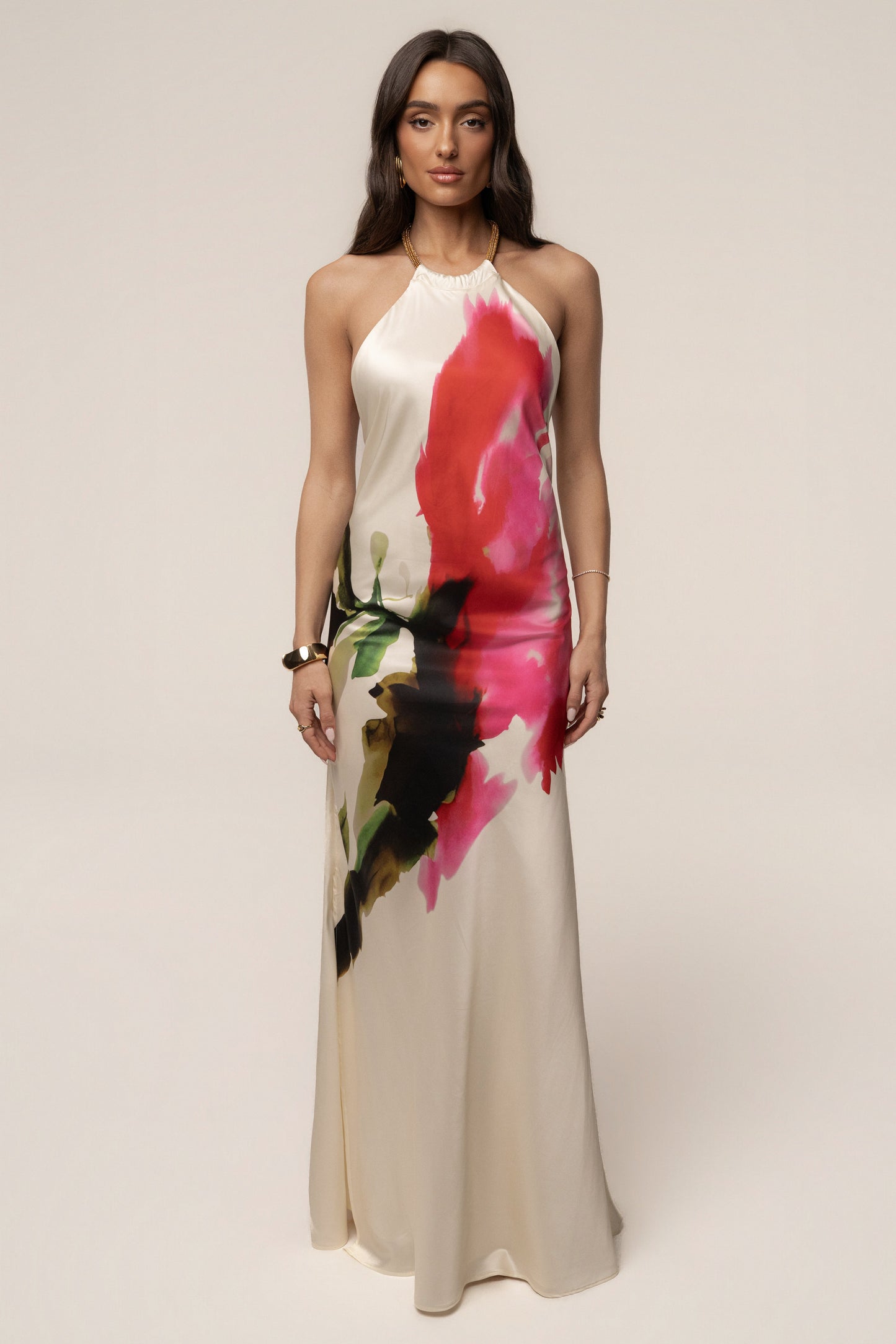 Ivory Print Audrey Maxi Dress
