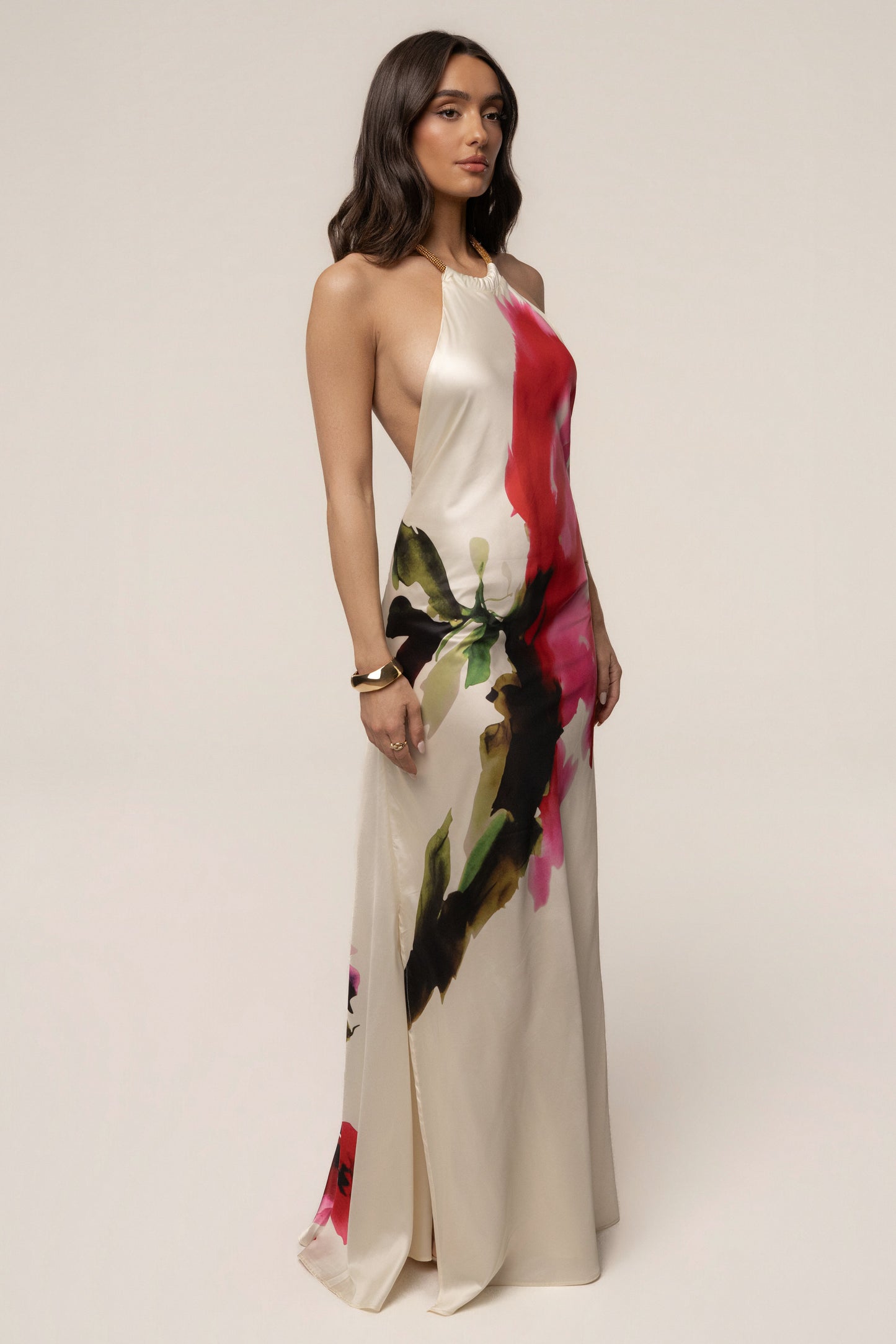 Ivory Print Audrey Maxi Dress