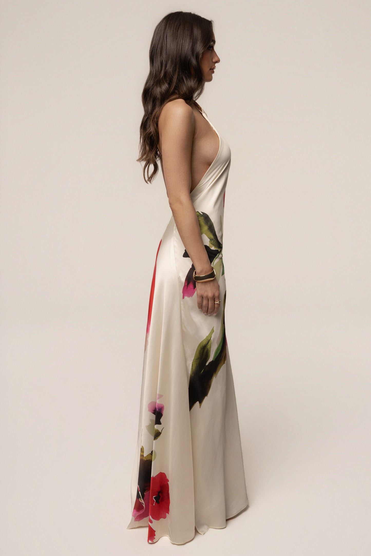 Ivory Print Audrey Maxi Dress