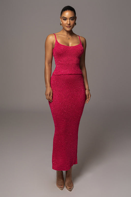 Pink Palace Sequin Skirt Set