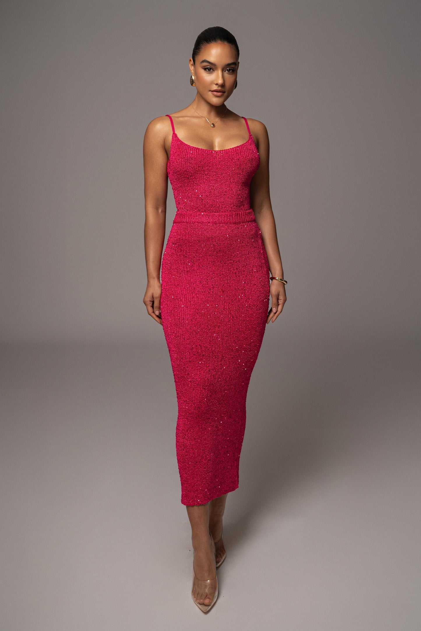 Pink Palace Sequin Skirt Set