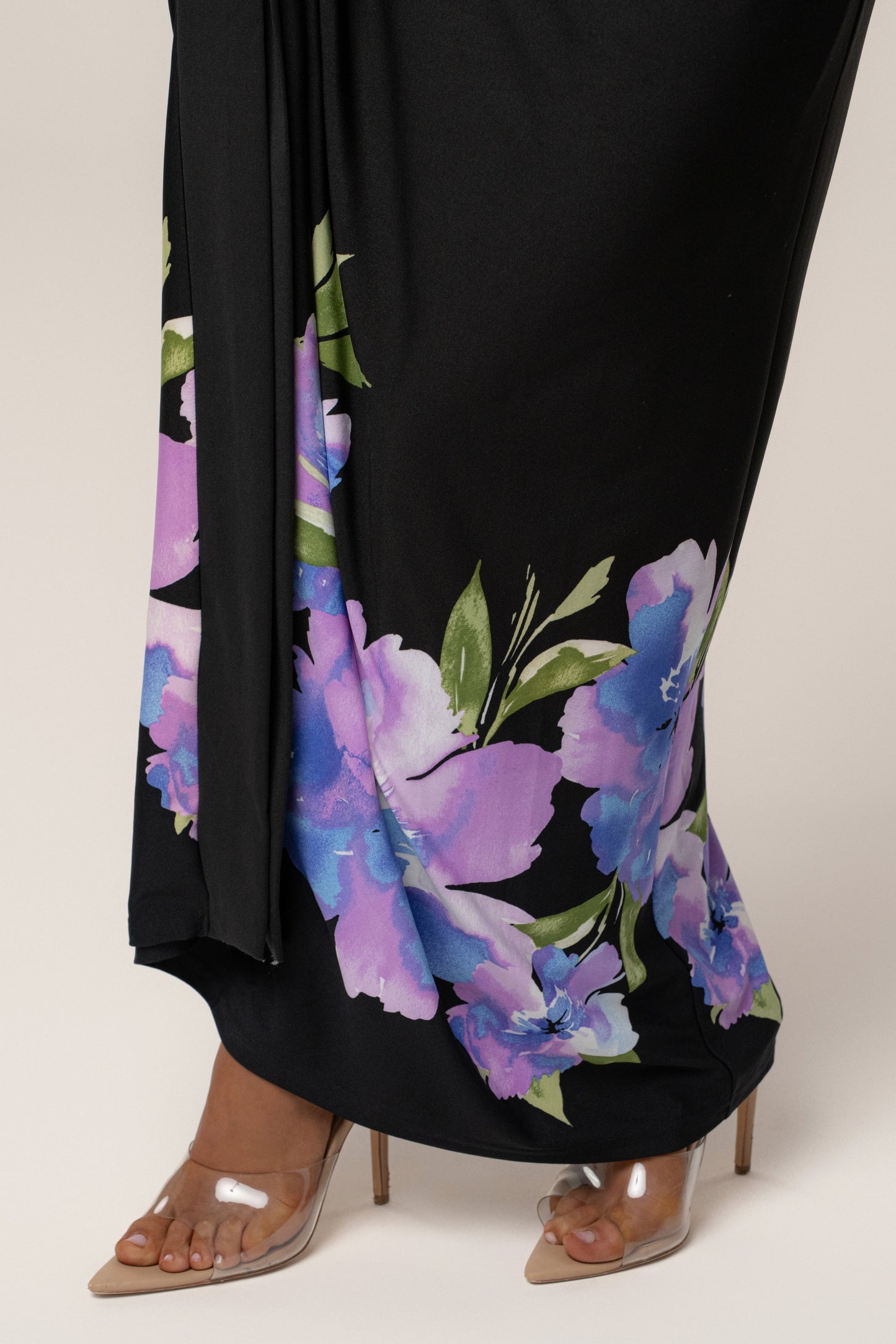 Black Floral Petals And Passion Maxi Dress