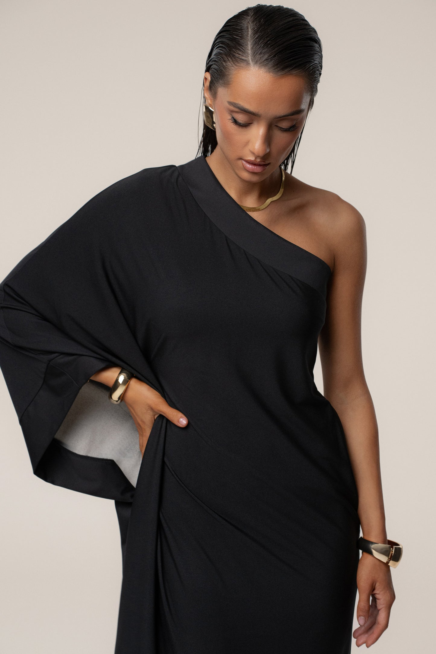 Black Floral Petals And Passion Maxi Dress