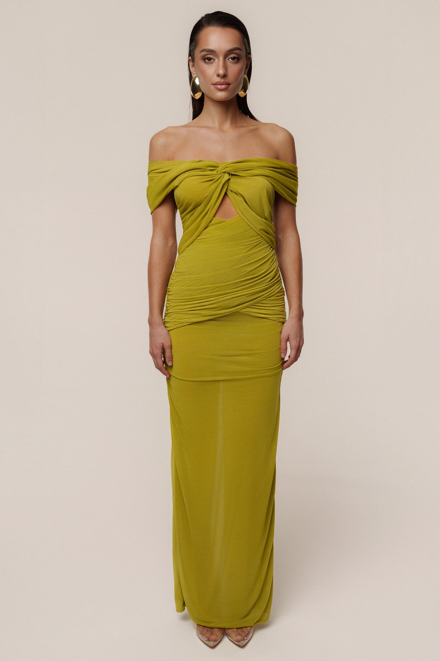 Moss Alessandra Off Shoulder Maxi Dress