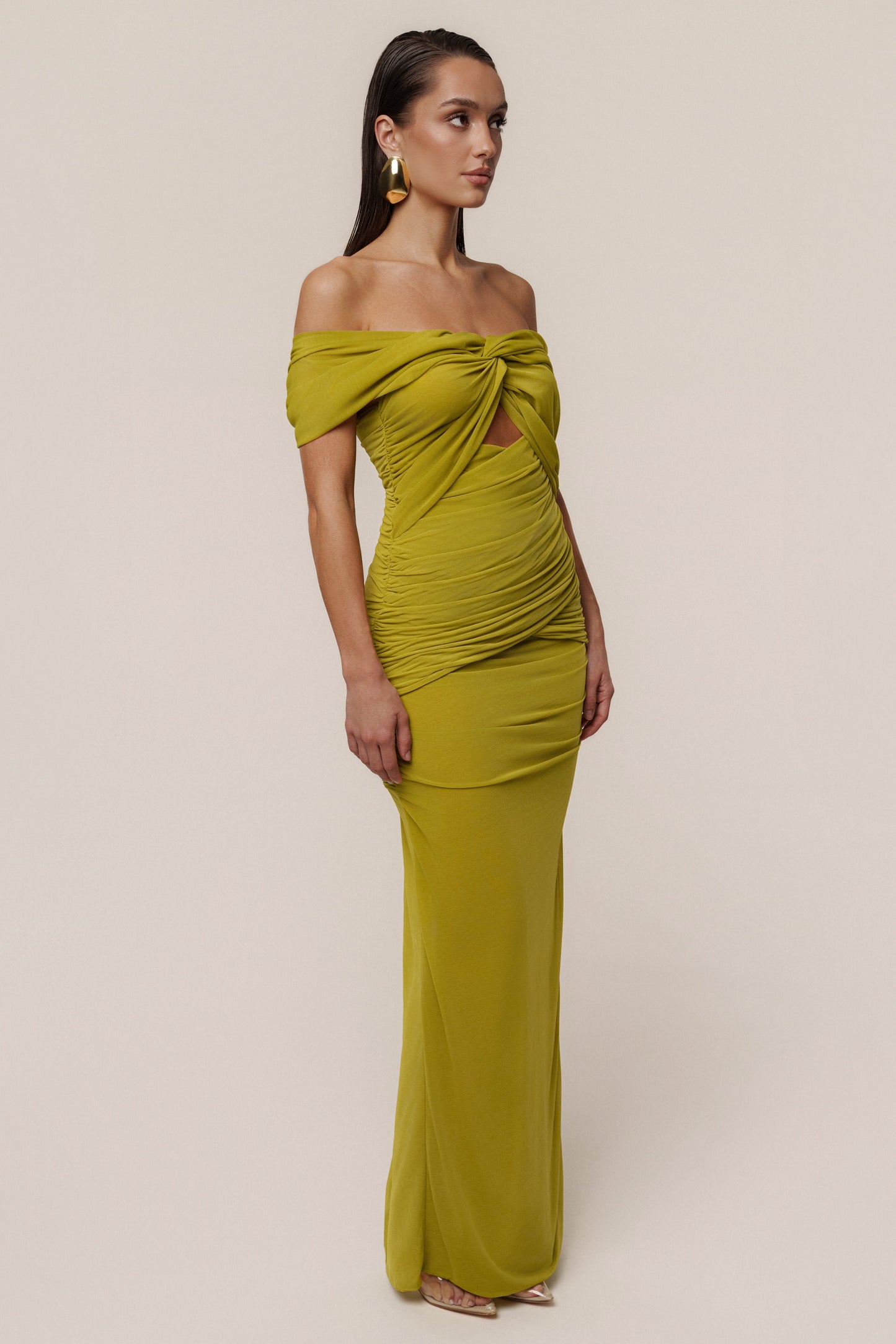 Moss Alessandra Off Shoulder Maxi Dress