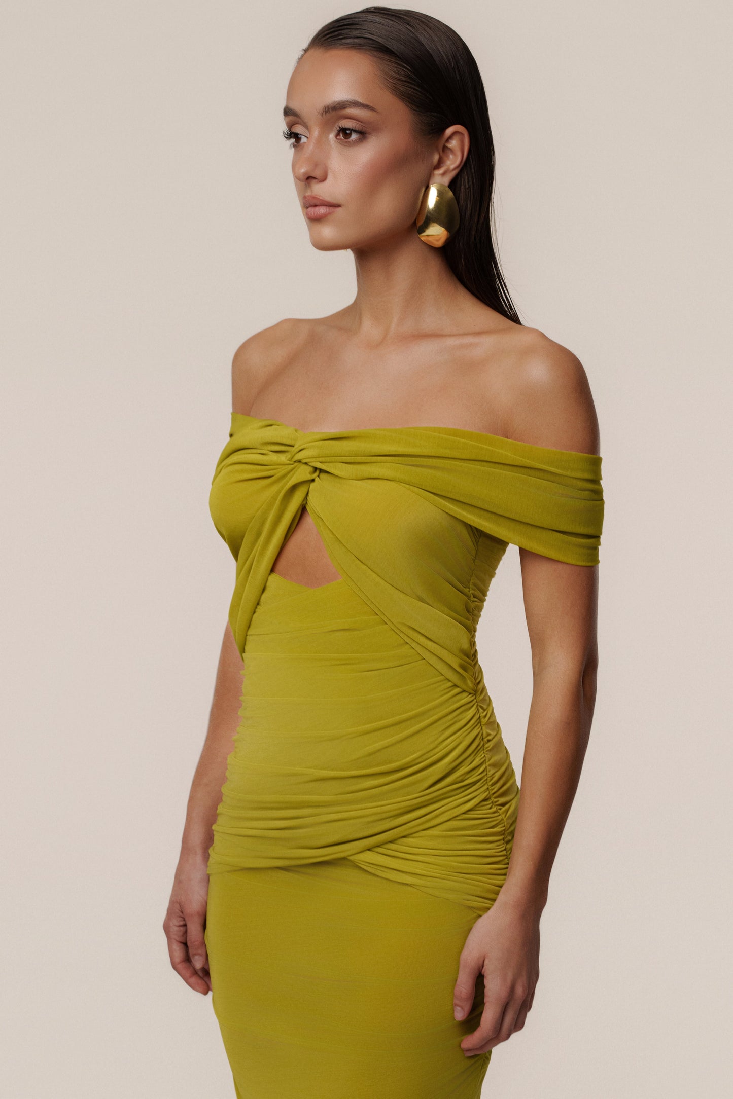 Moss Alessandra Off Shoulder Maxi Dress
