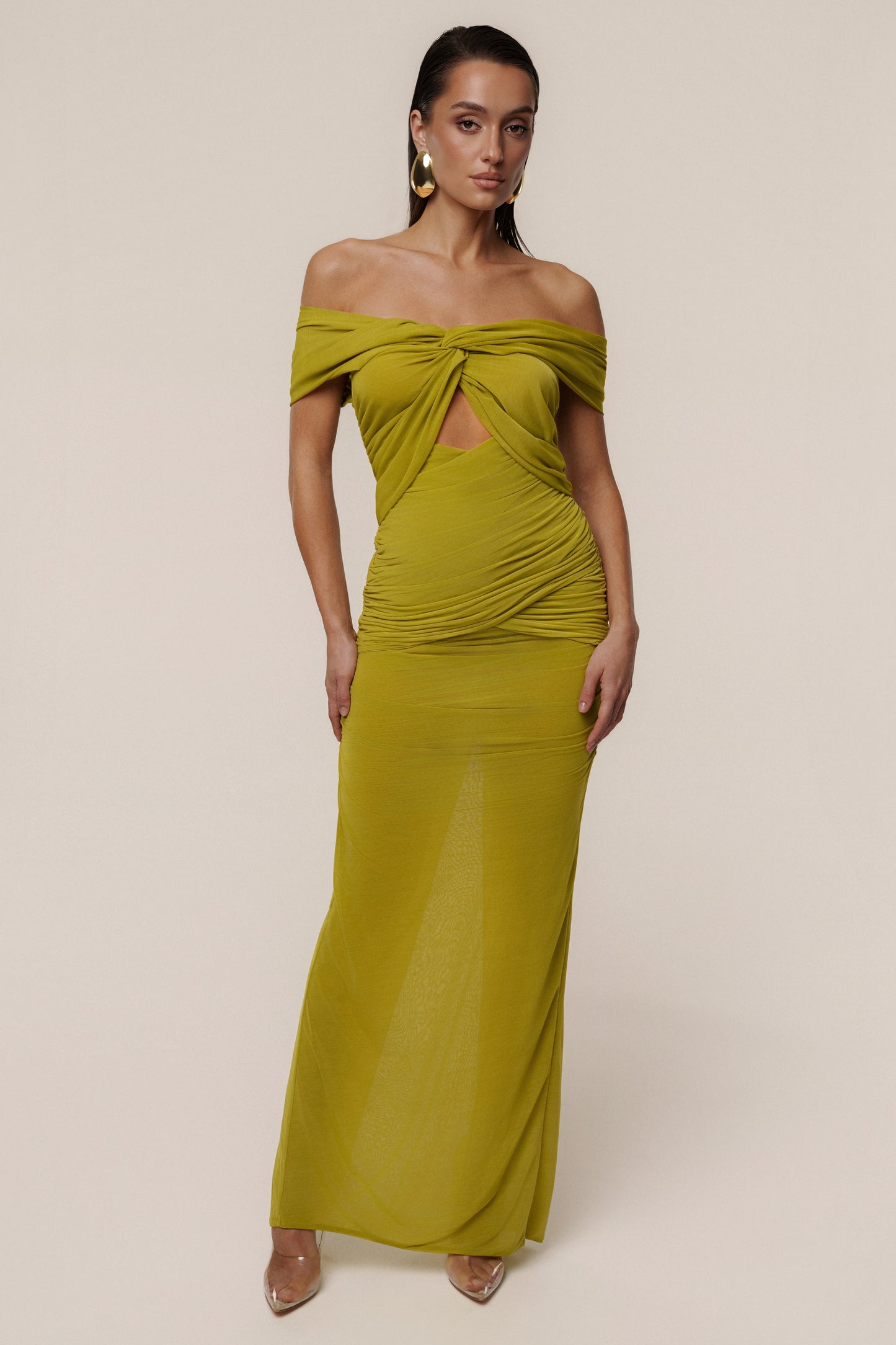 Moss Alessandra Off Shoulder Maxi Dress
