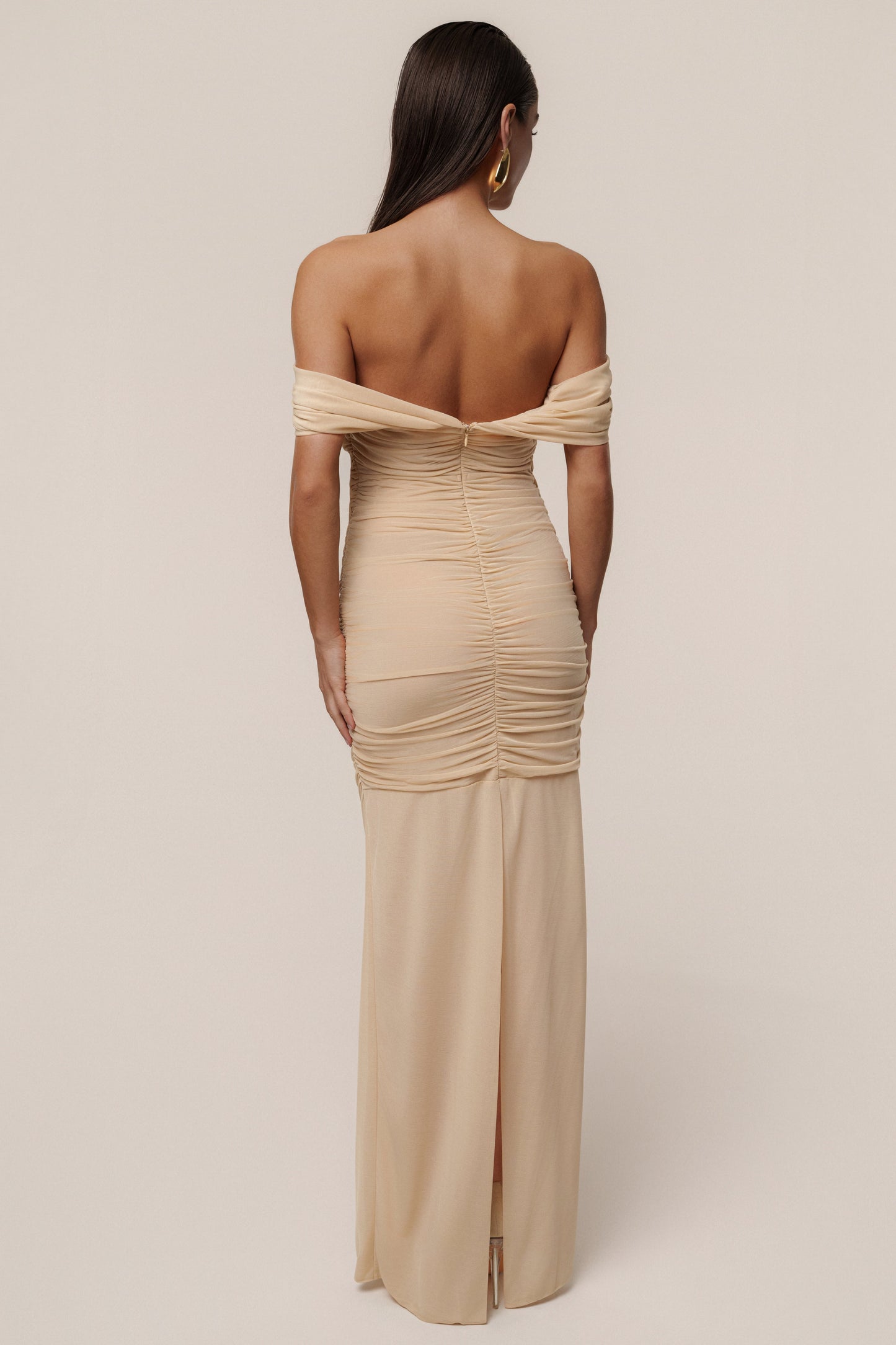 Ivory Alessandra Off Shoulder Maxi Dress
