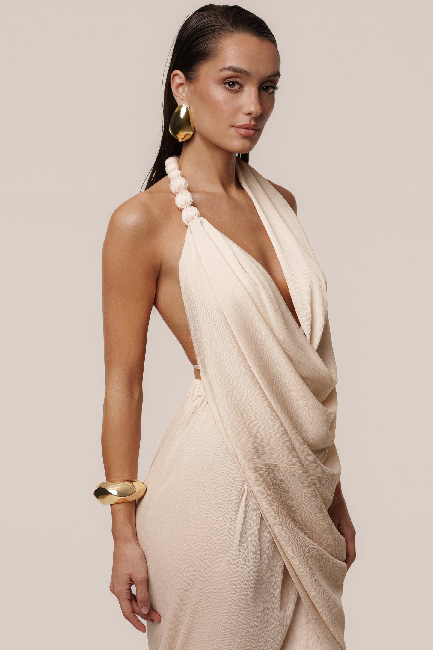 Champagne Dolce Drape Dress