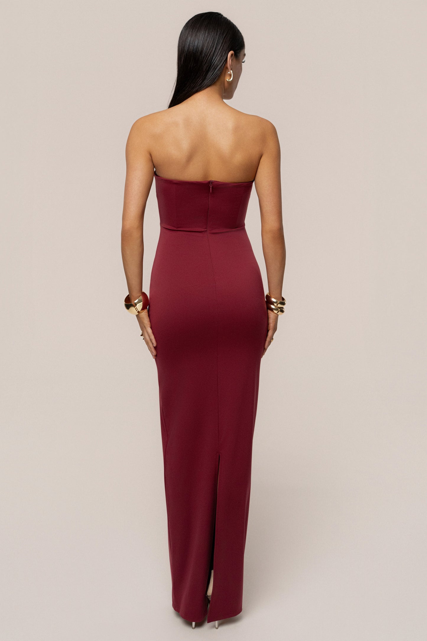 Burgundy Midnight Illusion Maxi Gown