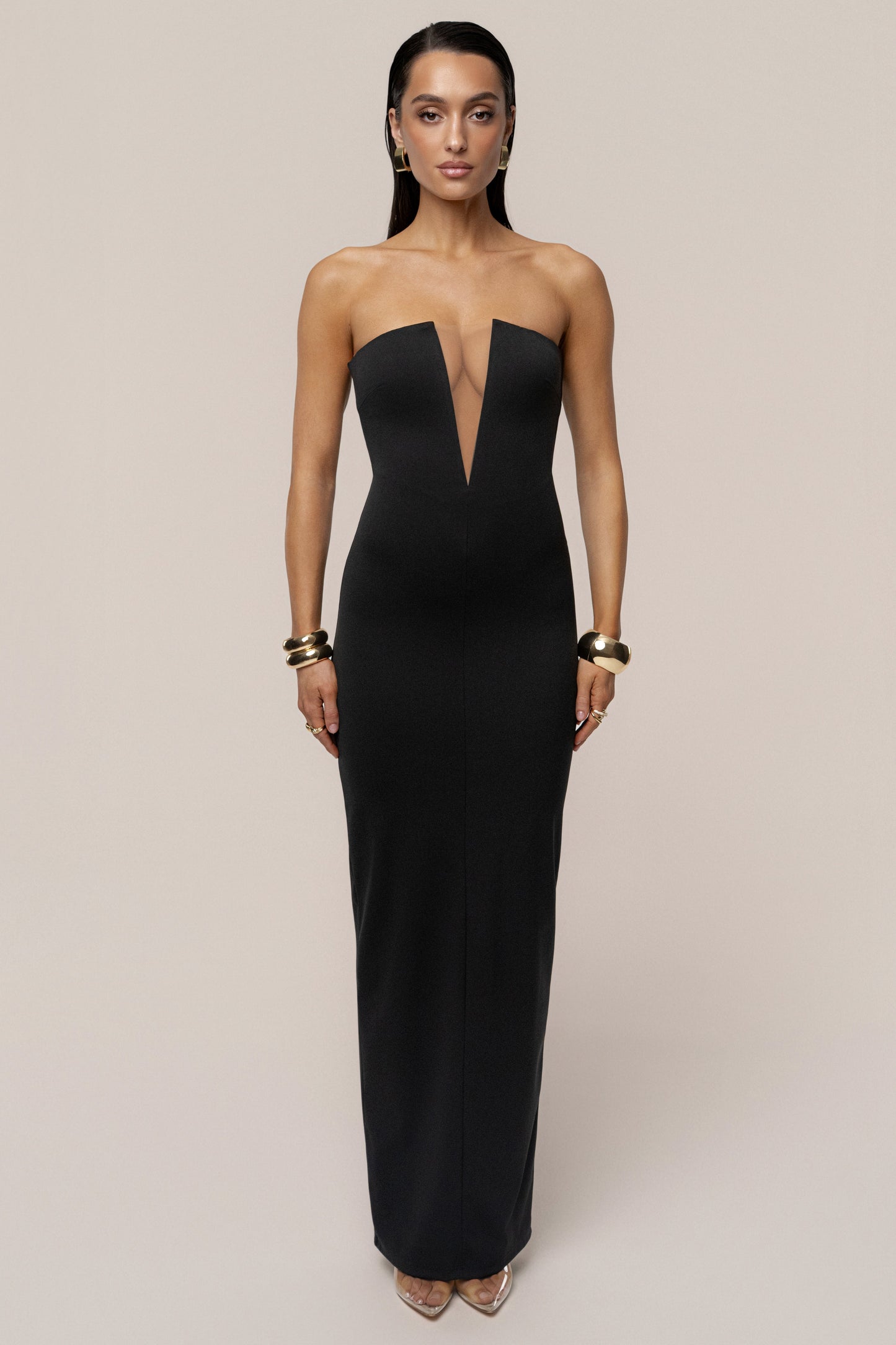 Black Midnight Illusion Maxi Gown