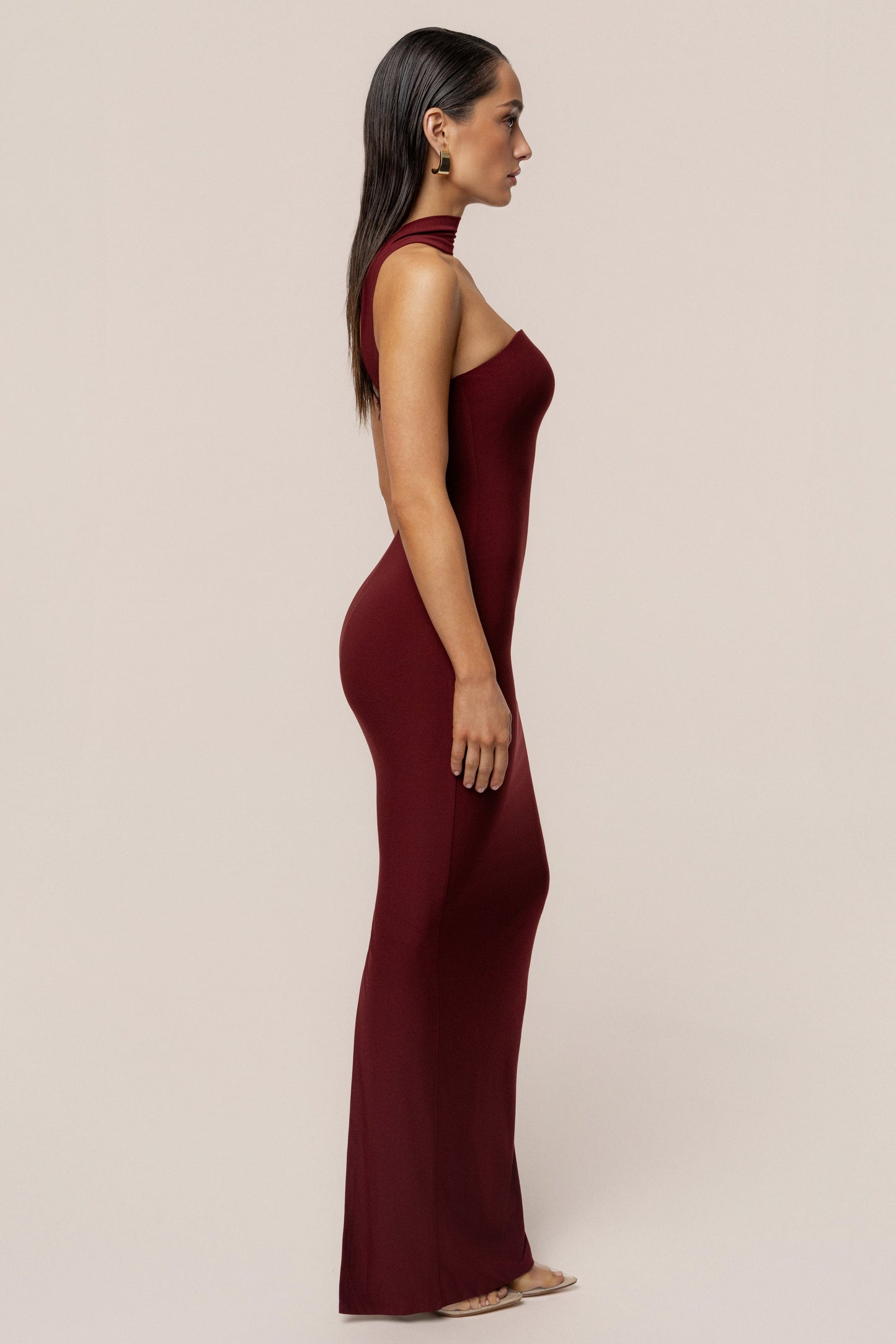 Burgundy Night Rose Maxi Dress