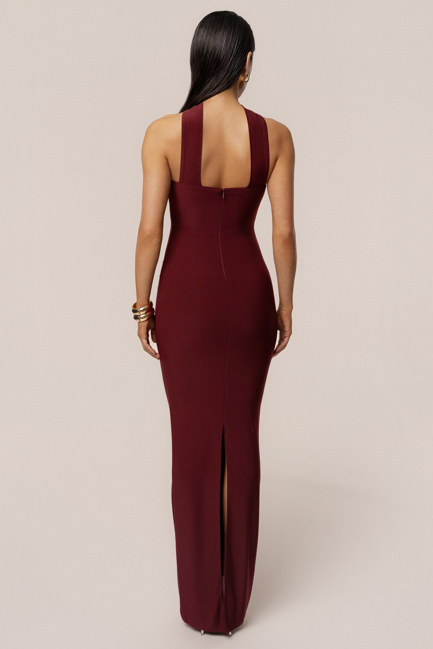 Burgundy Night Rose Maxi Dress