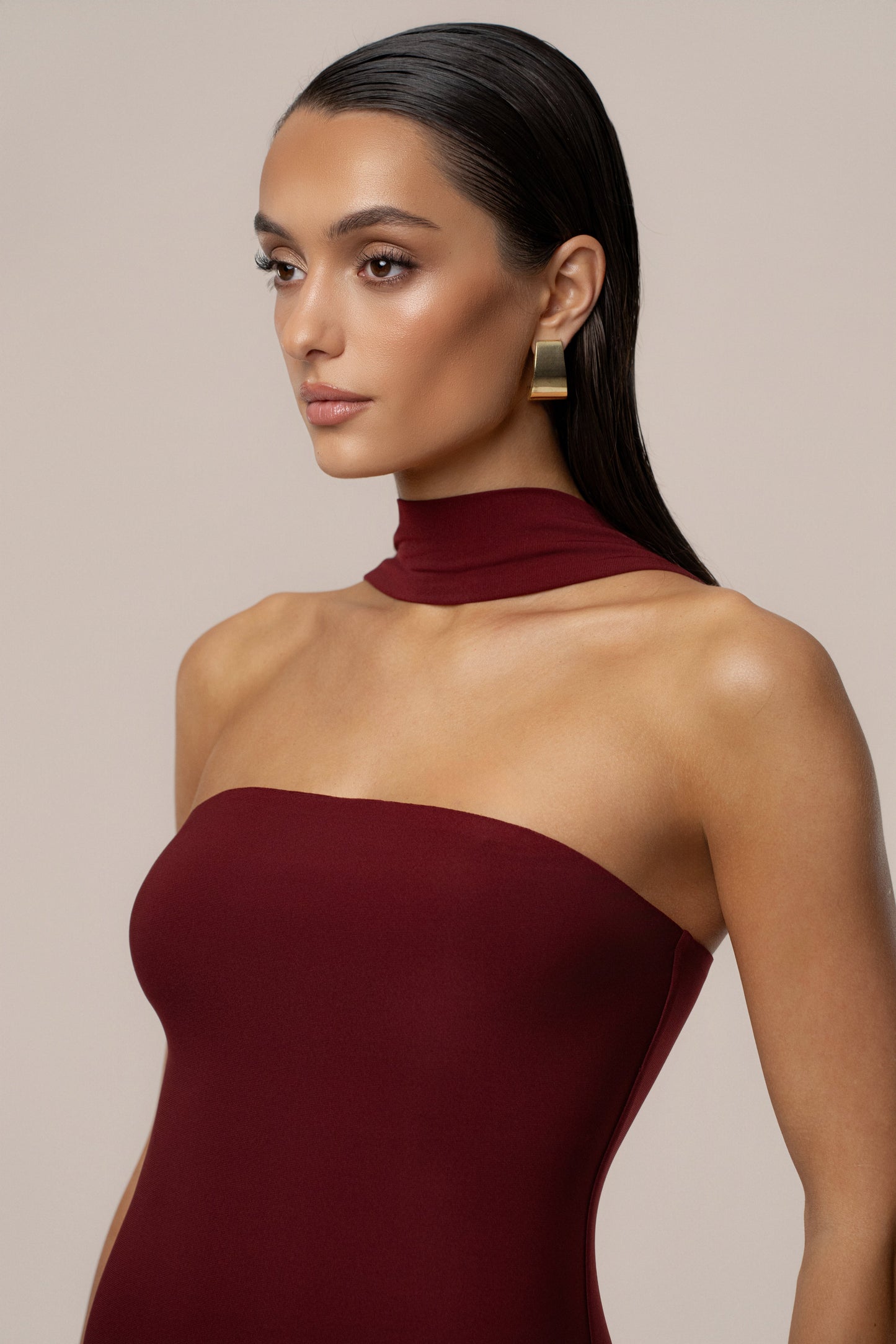 Burgundy Night Rose Maxi Dress