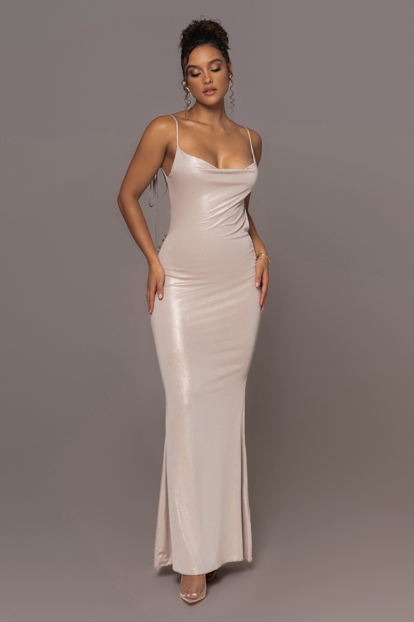 Champagne Heart of Gold Maxi Dress
