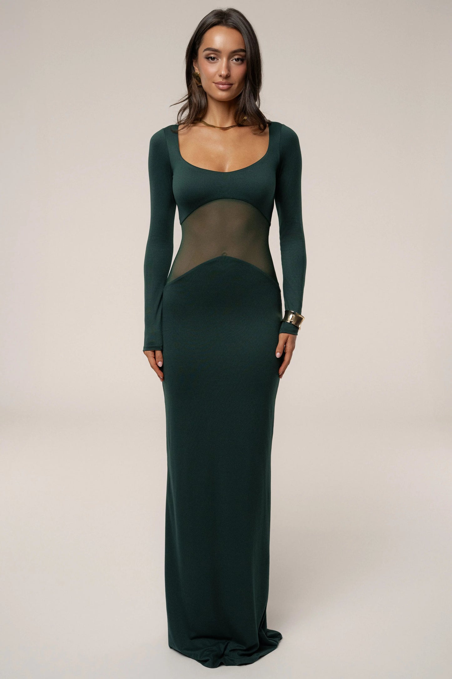 Emerald Glitz Hour Maxi Dress