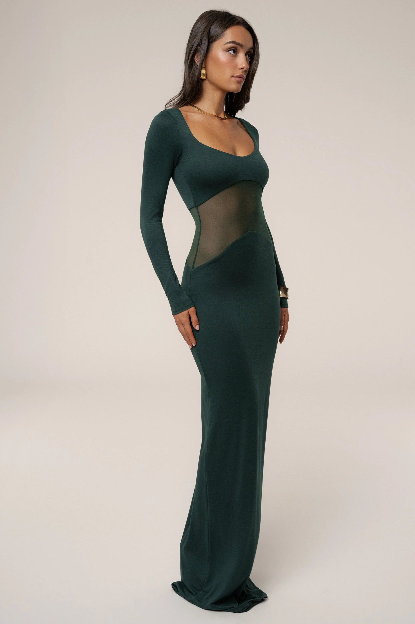 Emerald Glitz Hour Maxi Dress