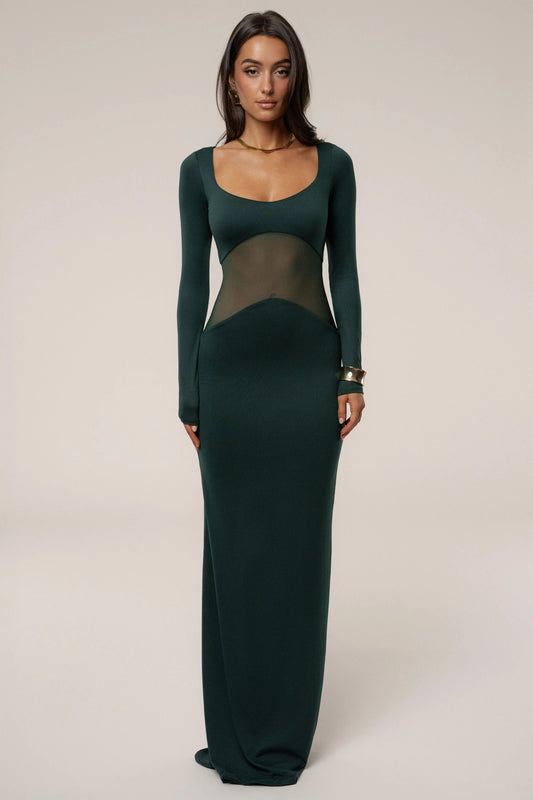 Emerald Glitz Hour Maxi Dress