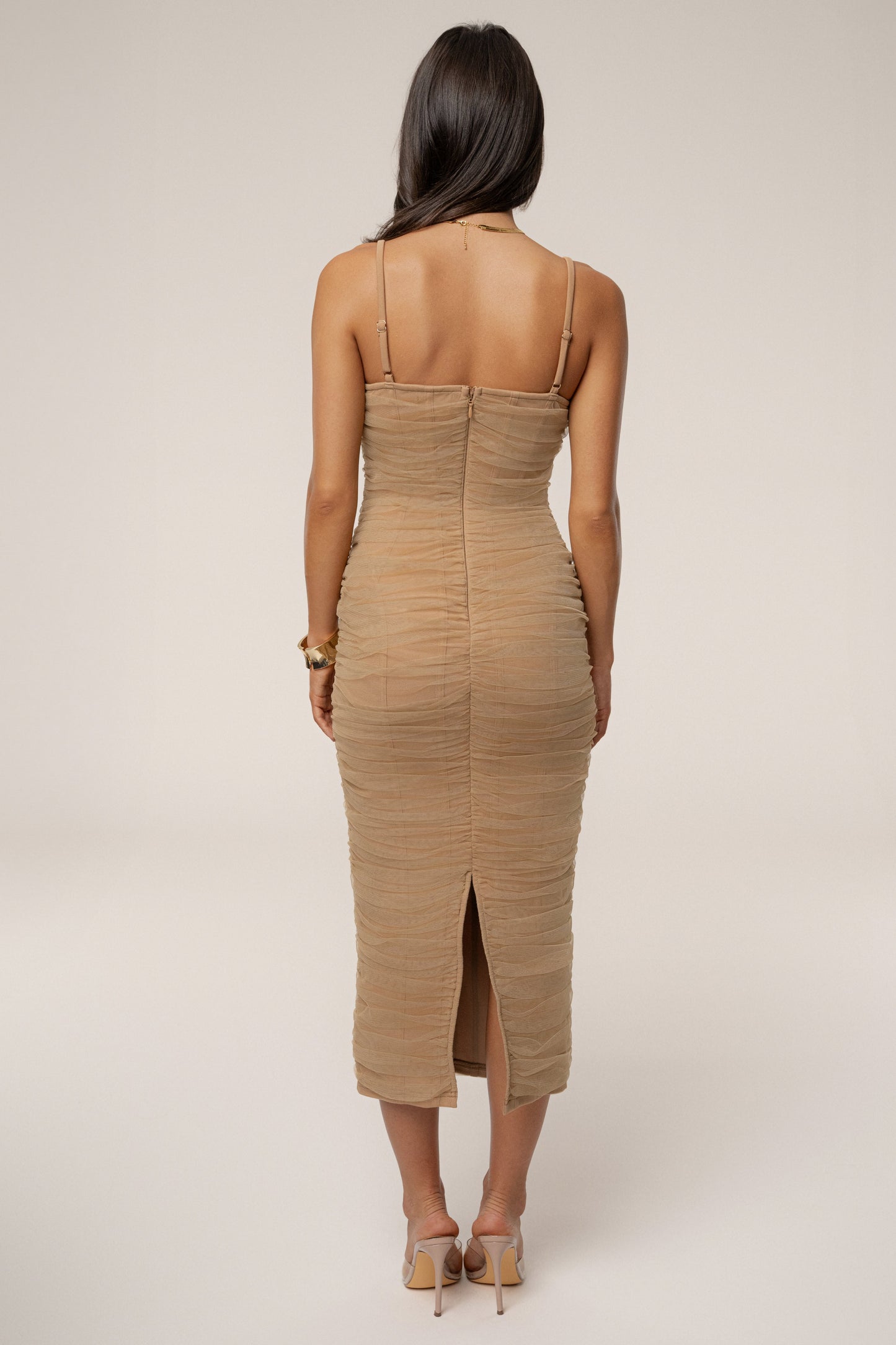Beige True Form Midi Dress