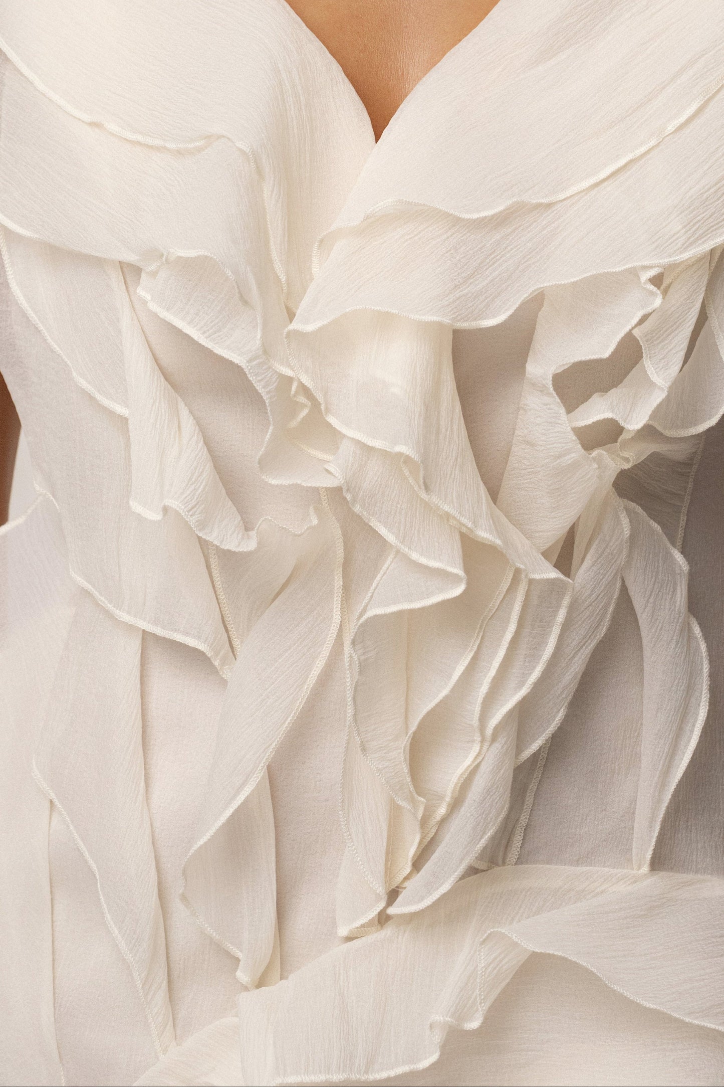 Ivory Dove Chiffon Mini Dress