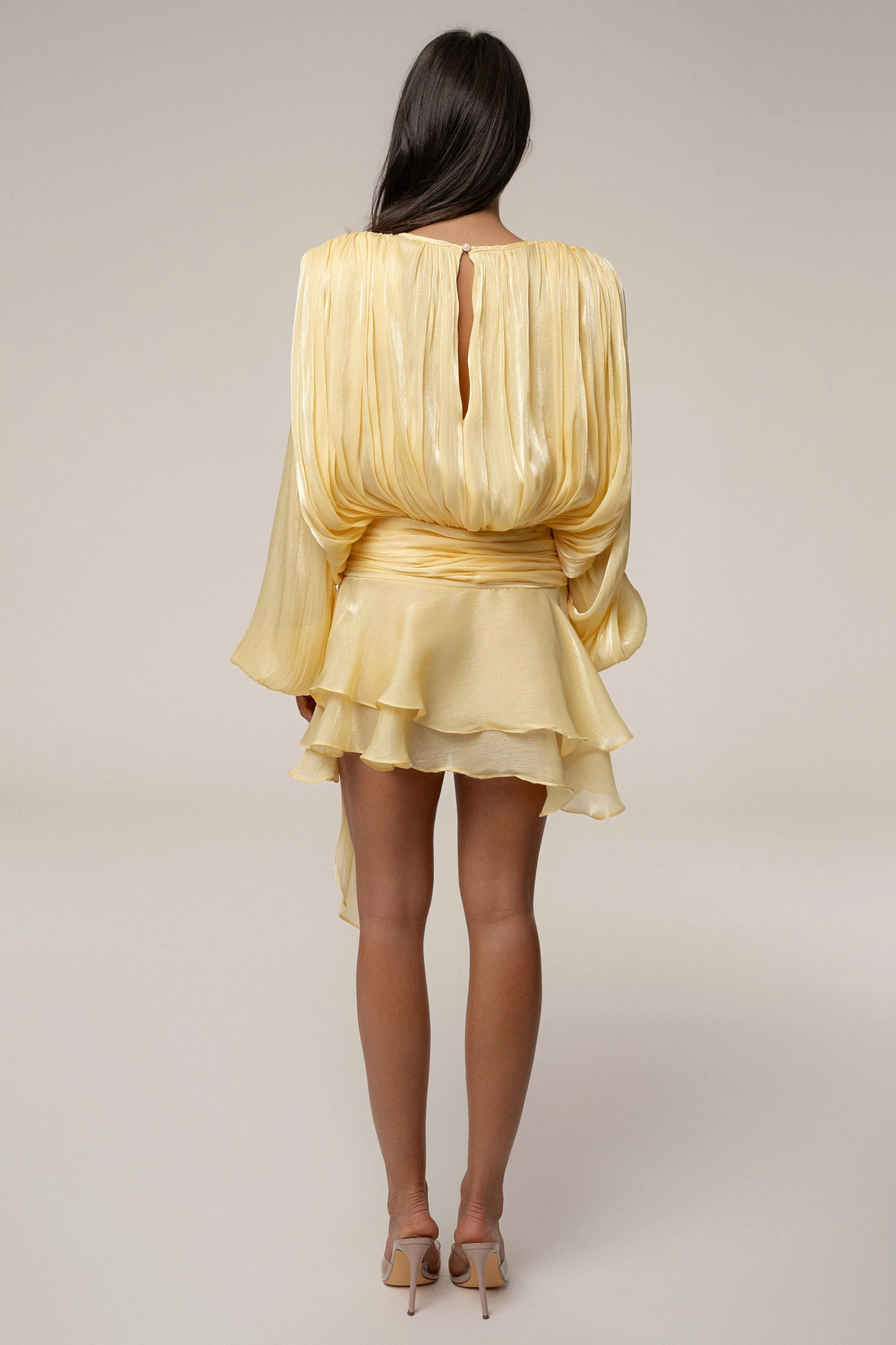 Yellow Pure Glow Draped Mini Dress